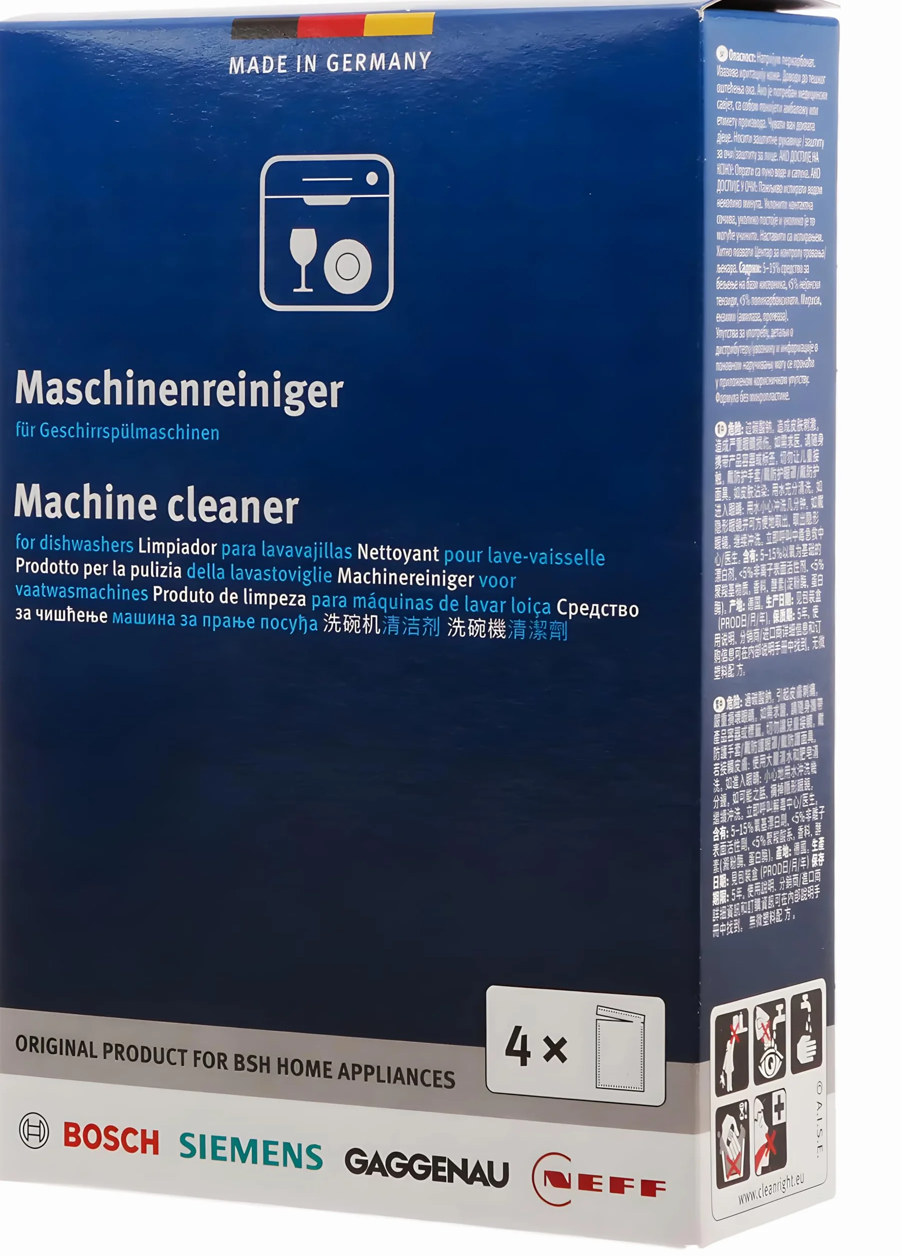 Oryginalny środek czyszczący Bosch 00312477 do zmywarki - 4 opakowania 45 g (4 x 45)
