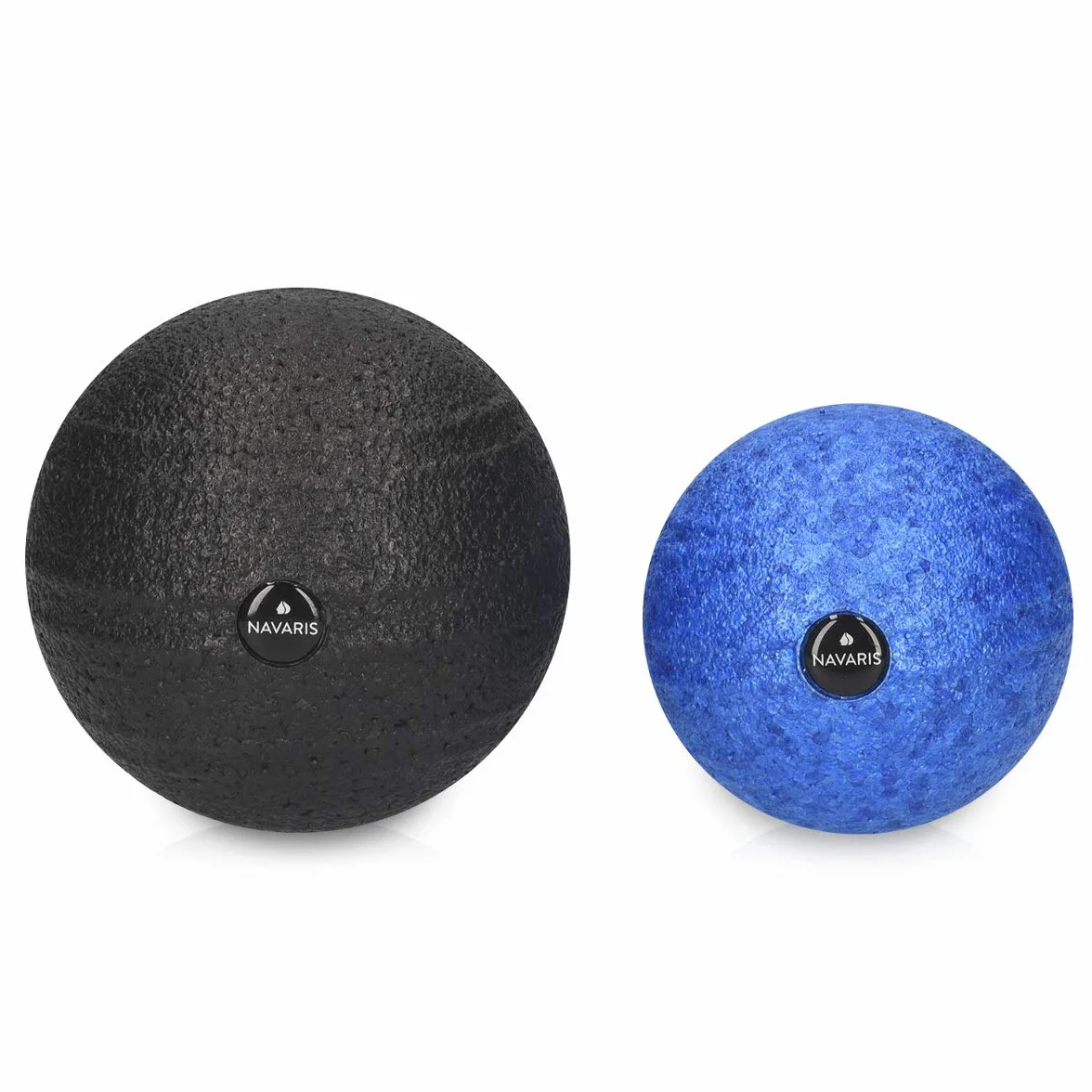 Navaris Piłka do masażu - Zestaw piłek do masażu powięzi z 1 piłką Ø 8 cm i 1 piłką Ø 10 cm - Akcesorium sportowe Fitness, joga, pilates, relaks mięśni