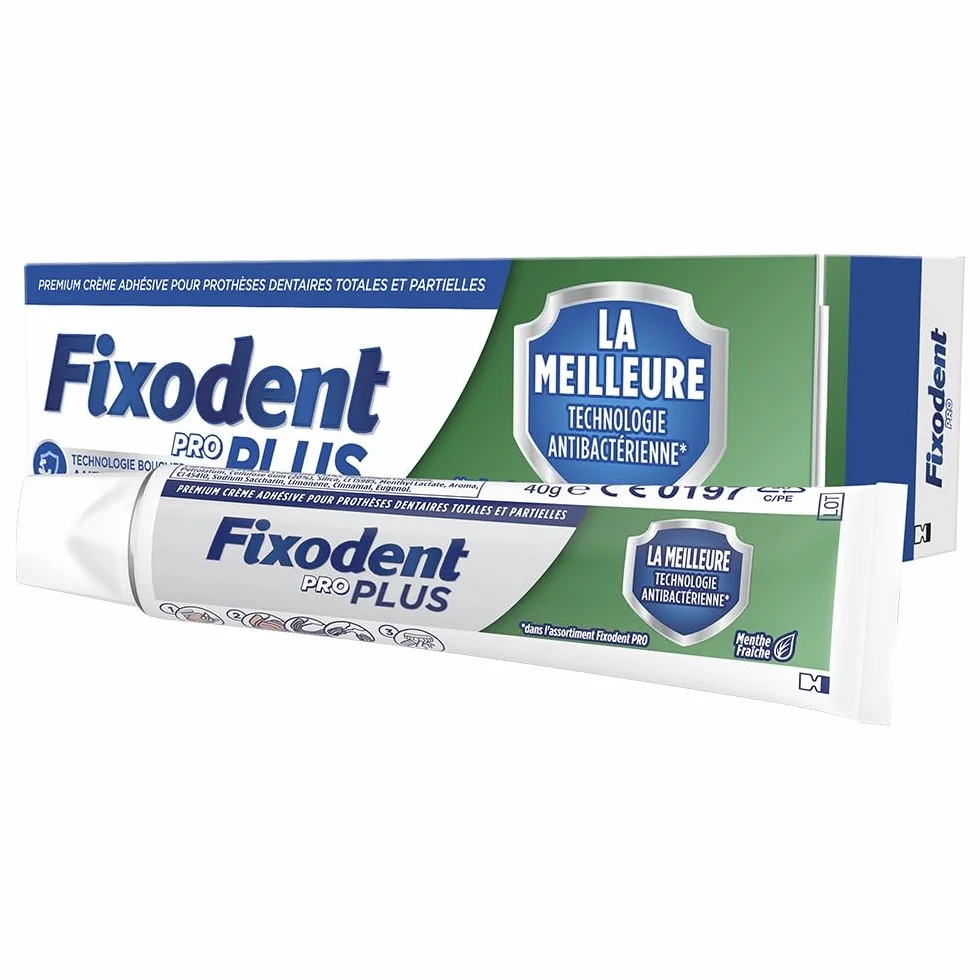Fixodent Pro Plus Najlepsza technologia antybakteryjna samoprzylepny krem do protez 57G