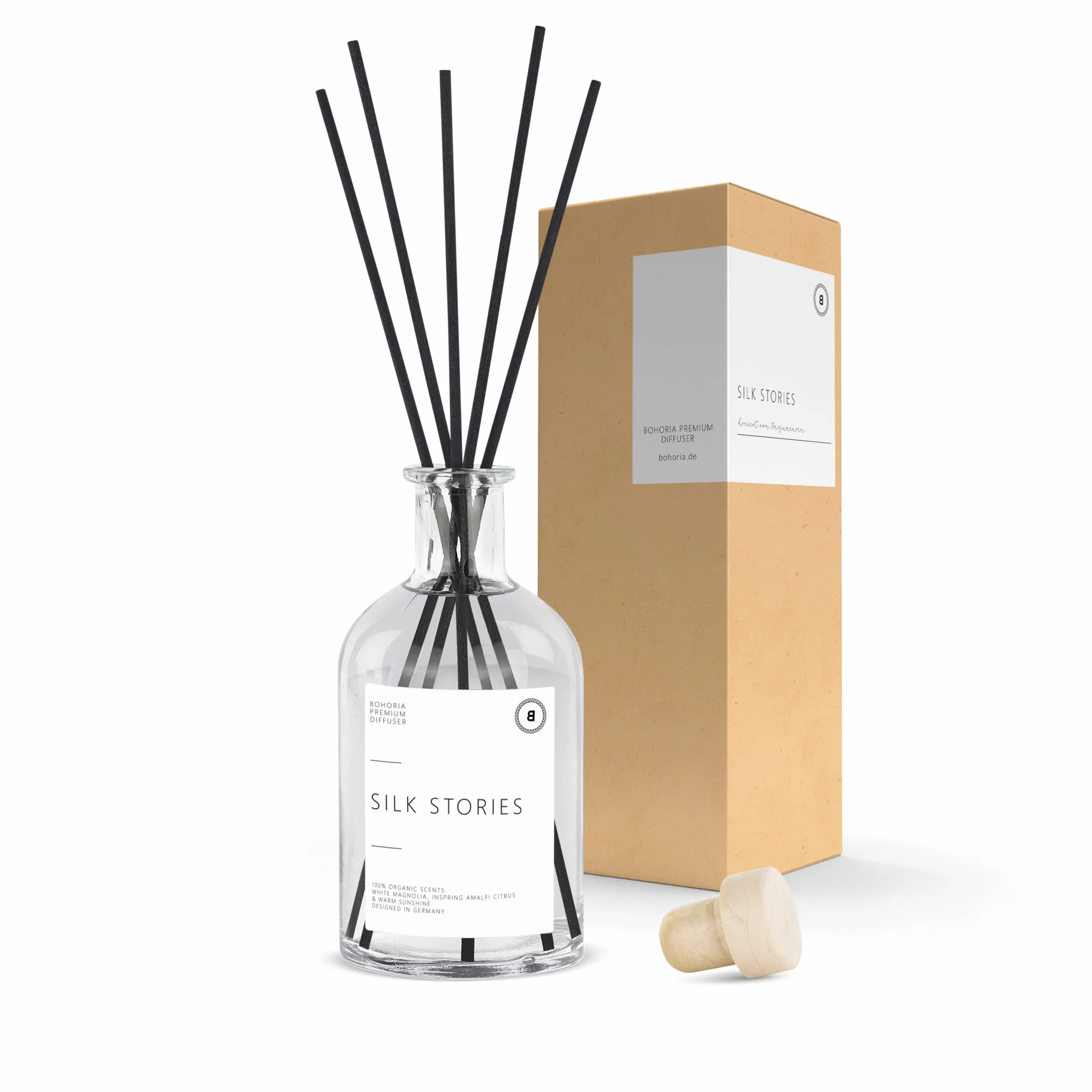 BOHORIA Pałeczki zapachowe odświeżacz powietrza (Silk Stories, 200 ml)