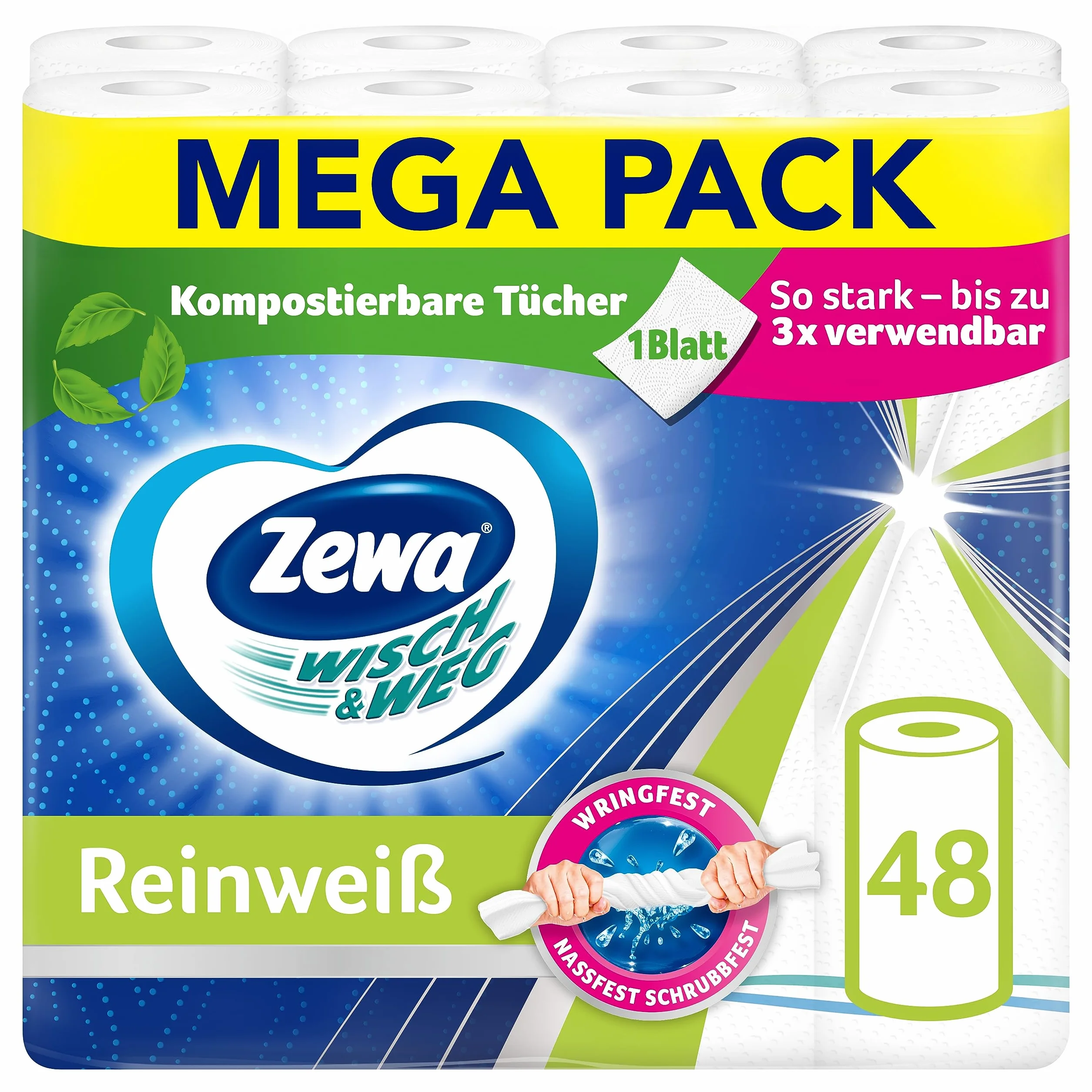 Zewa Wisch & Weg czysta biel 4 x 48 arkuszy / 12 opakowań