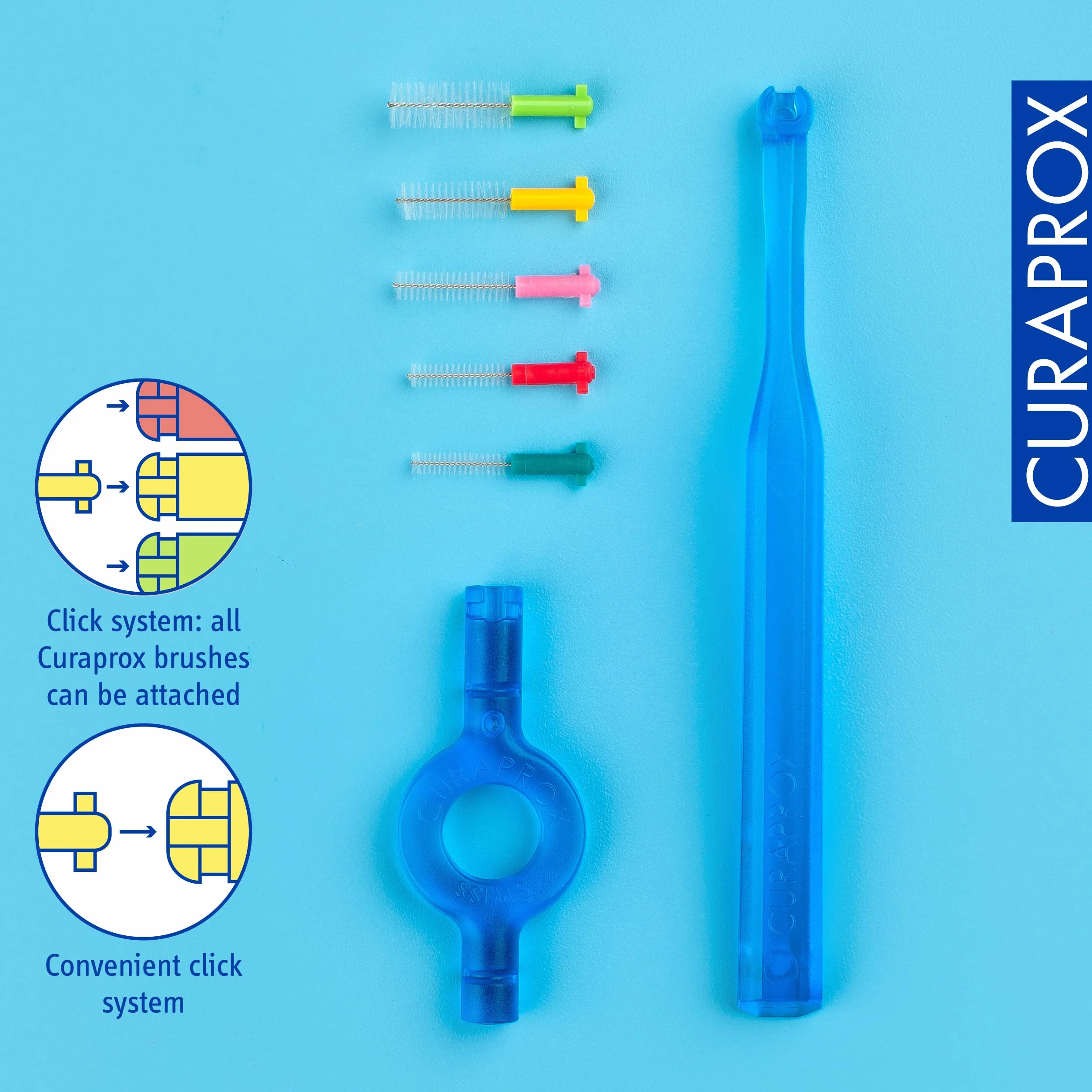 Curaprox Szczotki międzyzębowe CPS Prime Plus Mix-set 0,6-1,1 mm skuteczność 2,2-5 mm Zestaw 5 sztuk z uchwytem UHS 451