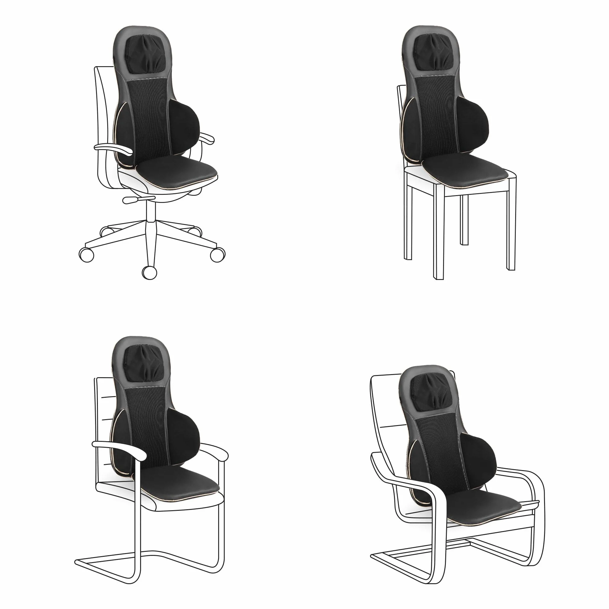medisana MC 825 Podkładka masująca Shiatsu na plecy i szyję, fotel masujący z akupresurą, masaż szyi, funkcja ogrzewania, 3 intensywności, funkcja czerwonego światła, z pilotem, torba do przechowywania