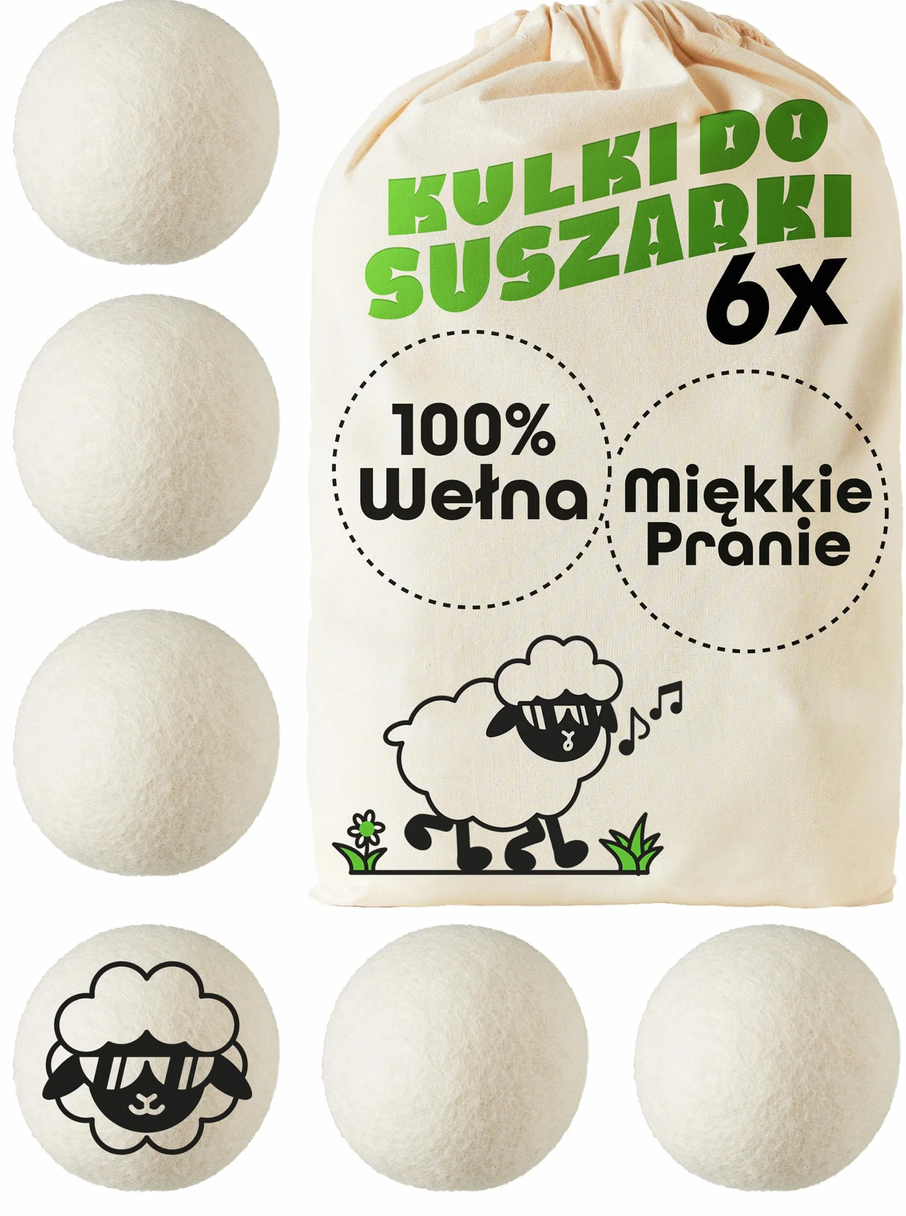 Kulki do Suszarki Bębnowej z Wełny Owczej - Organiczne Kulki do Suszenia