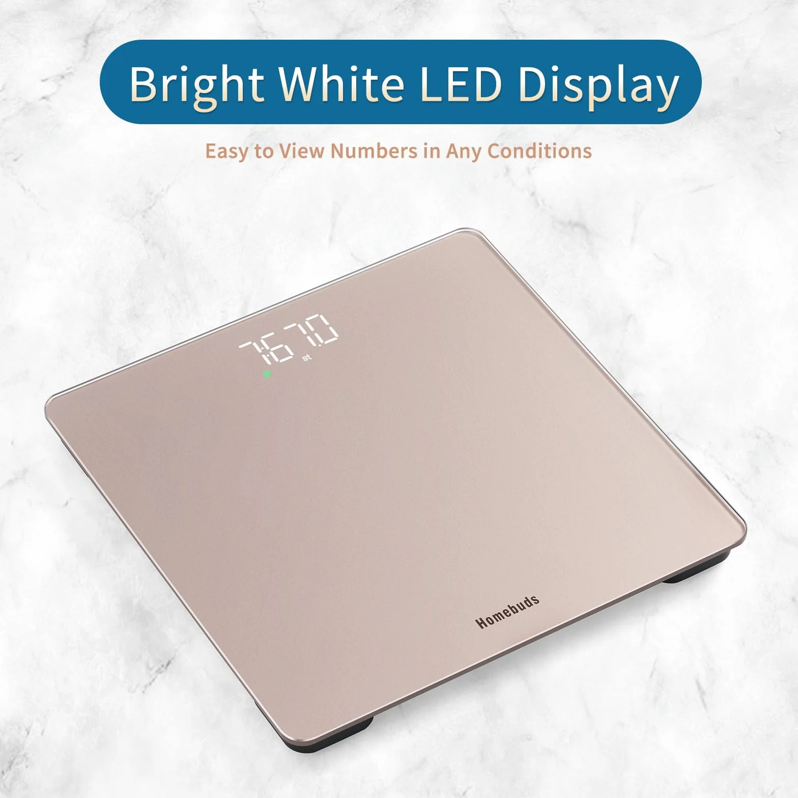 Homebuds Waga Cyfrowa 182kg 0,05kg Precyzja LED Różowa