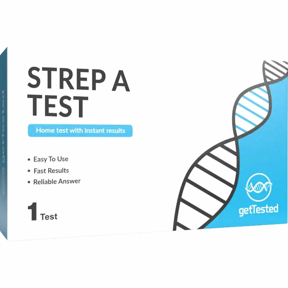 Test A Strep (1 test) zapewnia szybkie i wiarygodne informacje na temat obecności Streptococcus Group A