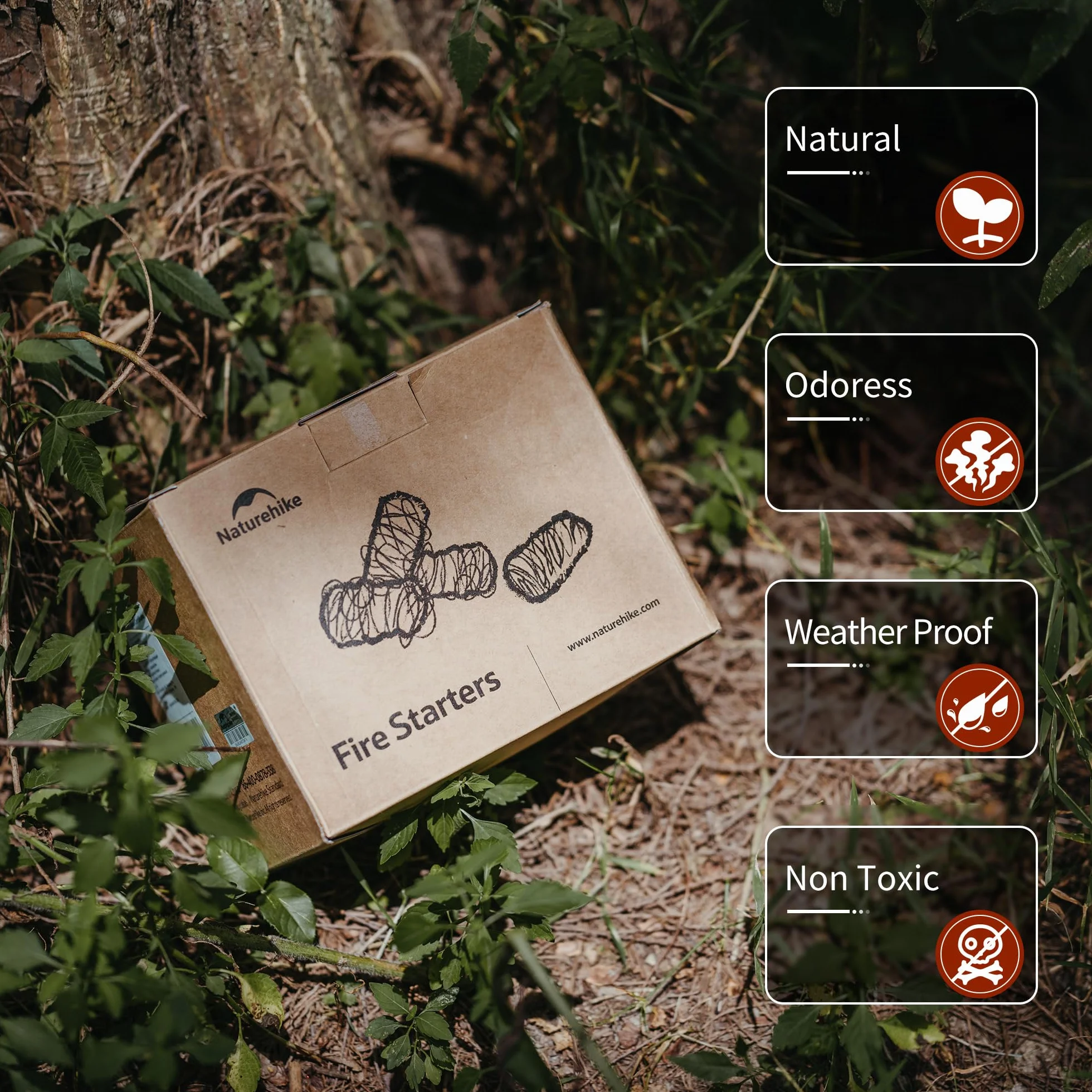 Naturehike ekologiczna zapalniczka do drewna z wełny drzewnej i wosku do kominka