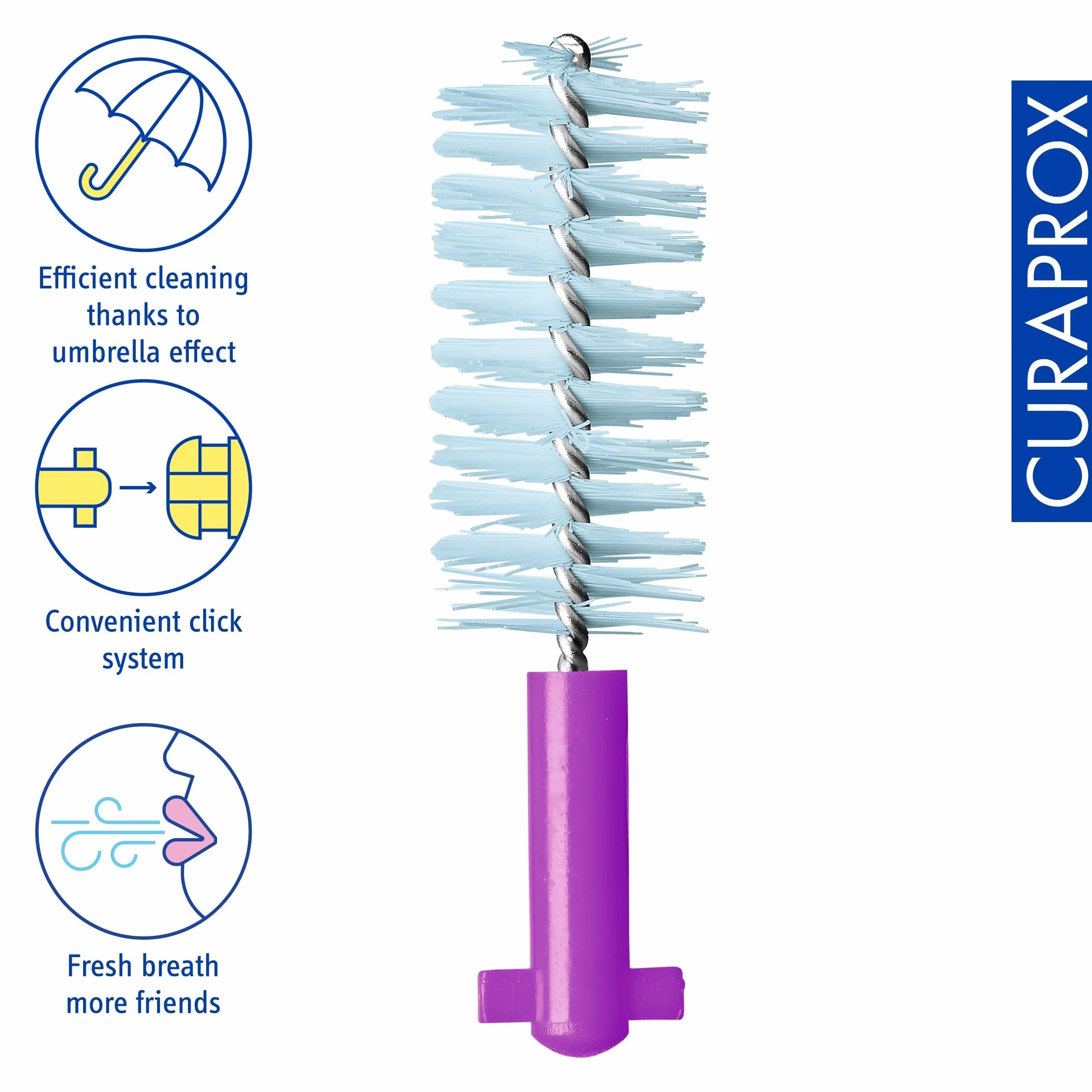Curaprox Wkłady do szczoteczek międzyzębowych CPS 406 Perio - do szerokich szczelin i wrażliwych dziąseł | Ultra-cienkie włókna/Fuksja / 4-Pack/zaprojektowany w Szwajcarii