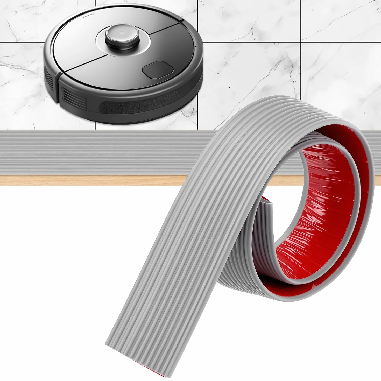 QWORK® Rampa progowa 1M, szara, samoprzylepna rampa dla wózków inwalidzkich z gumy, antypoślizgowa, wysokość 1,5 cm, do wózków inwalidzkich, skuterów i zamiatarek
