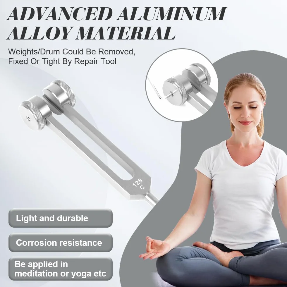 Widelec stroikowy 128 Hz C-128 ze stopu aluminium niemagnetyczny do leczenia czakry