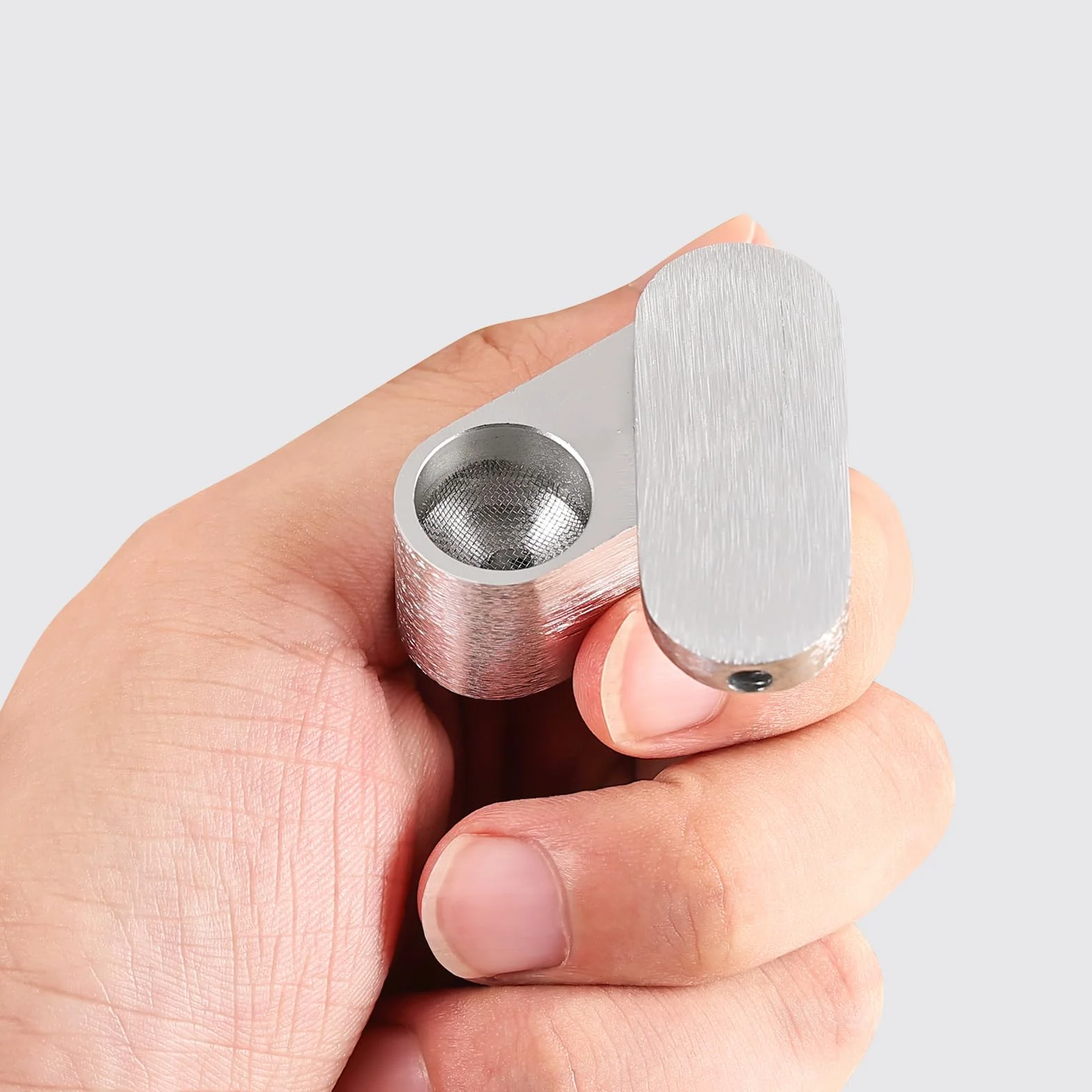 Joyoldelf Metalowy zestaw fajek do tytoniu – mini fajka z przesuwaną pokrywką, ręcznie wykonana fajka z metalowym sitkiem, zestaw startowy dla początkujących