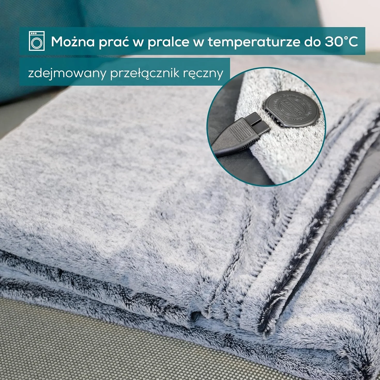 Beurer HD 75 Nordic Grey koc rozgrzewający 180 x 130 cm 6 ustawień temperatury automatyczne wyłączanie