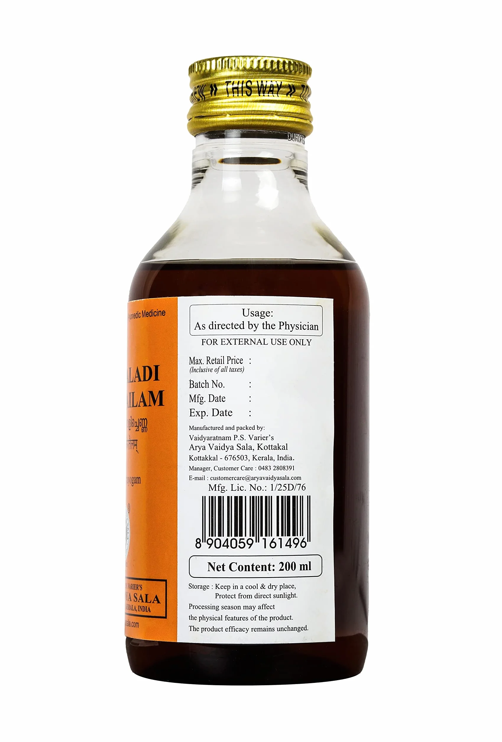 Kottakkal ayurveda® Triphaladi Kera Tailam - 200 ml, dla zdrowia i dobrego samopoczucia naturalnie