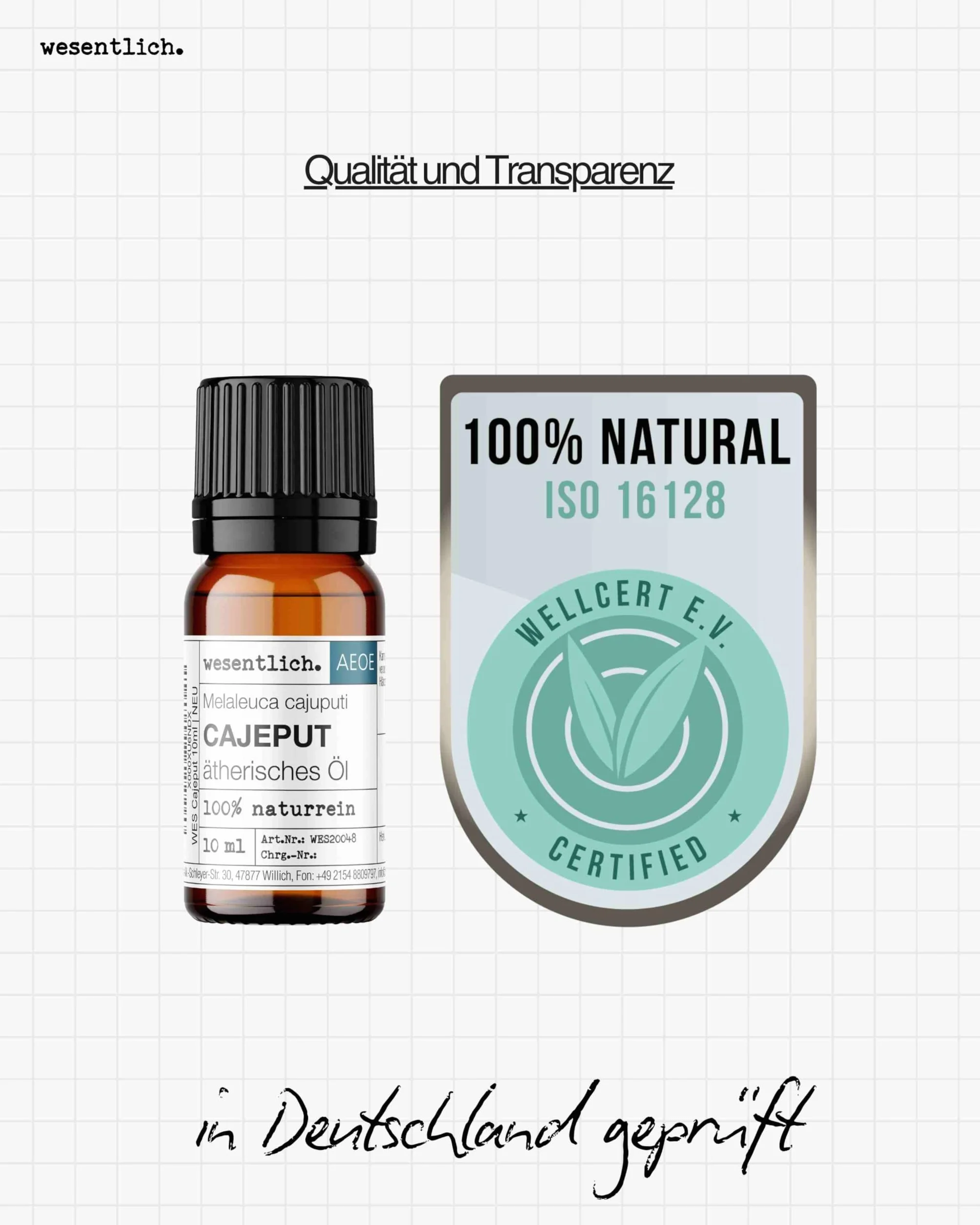 Cajeputöl - reines ätherisches Öl von wesentlich. - 100% naturrein aus der Glasflasche (10ml)