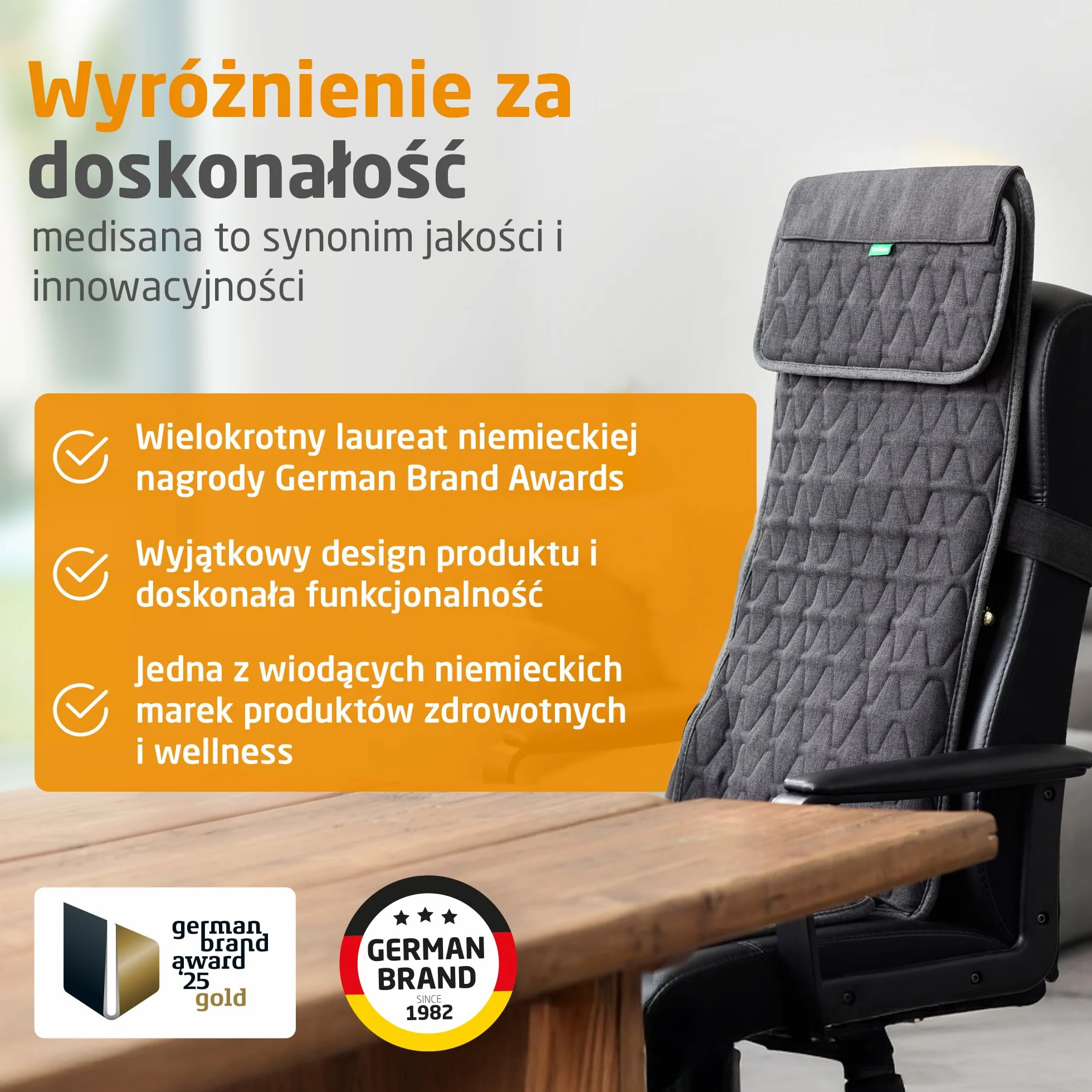 medisana MC 700 Shiatsu siedziska do masażu, masażer do pleców, szyi i ramion, wyjątkowo cienka i lekka mata do masażu z dużą powierzchnią masażu i funkcją ogrzewania