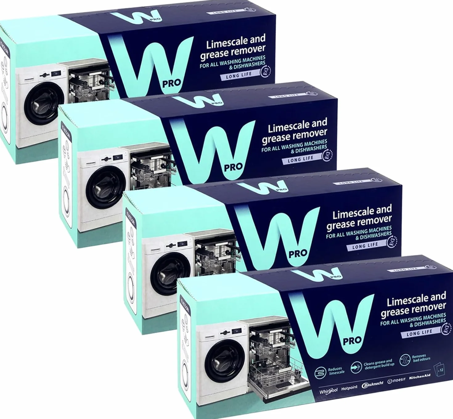 Wpro Uniwersalna pralka, zmywarka, odkamieniacz i środek do usuwania tłuszczu (48 x 50 g saszetek)