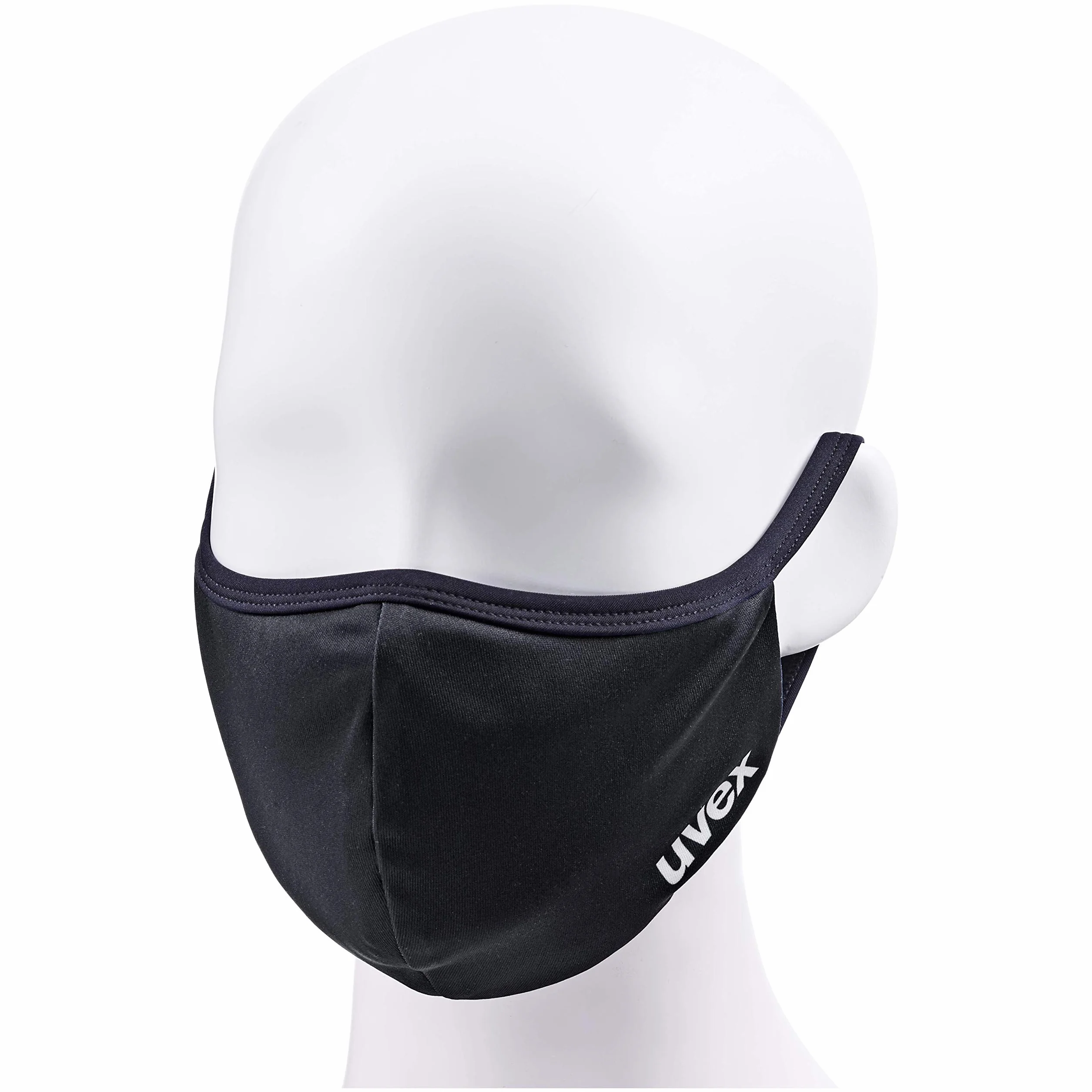 uvex face mask maseczka na twarz - możliwość wielokrotnego użycia i prania - umożliwia dezynfekcję - black - S/M (51-57 cm)