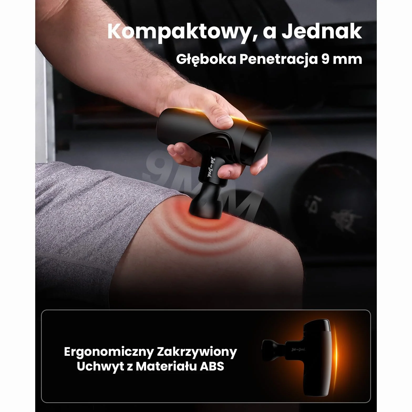 Bob and Brad M7 Plus mini pistolet do masażu z podgrzewaniem 9 mm amplituda USB-C