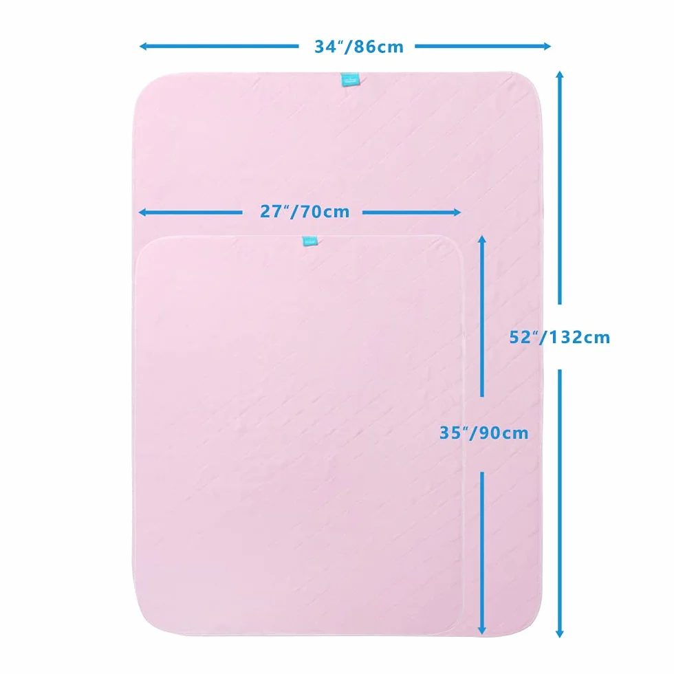 Nieprzemakalne Maty Ochronne na Materac 70x90 cm Różowe Zestaw 2