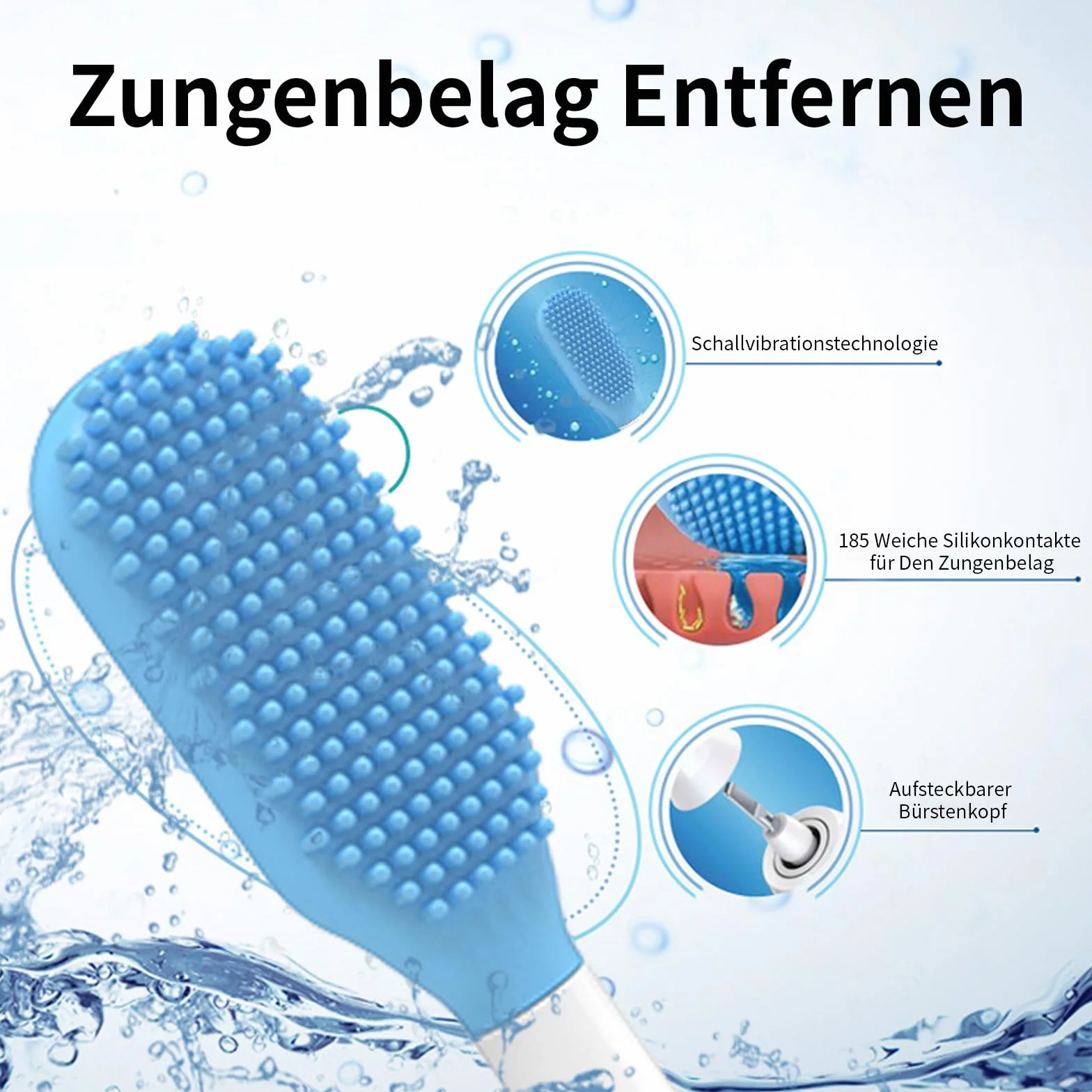 Akcesoria do czyszczenia języka Philips Sonicare/Dontodent – zestaw 2 sztuk, przeciw nieświeżemu oddechowi i bakteriom, akcesoria do elektrycznych szczoteczek do zębów