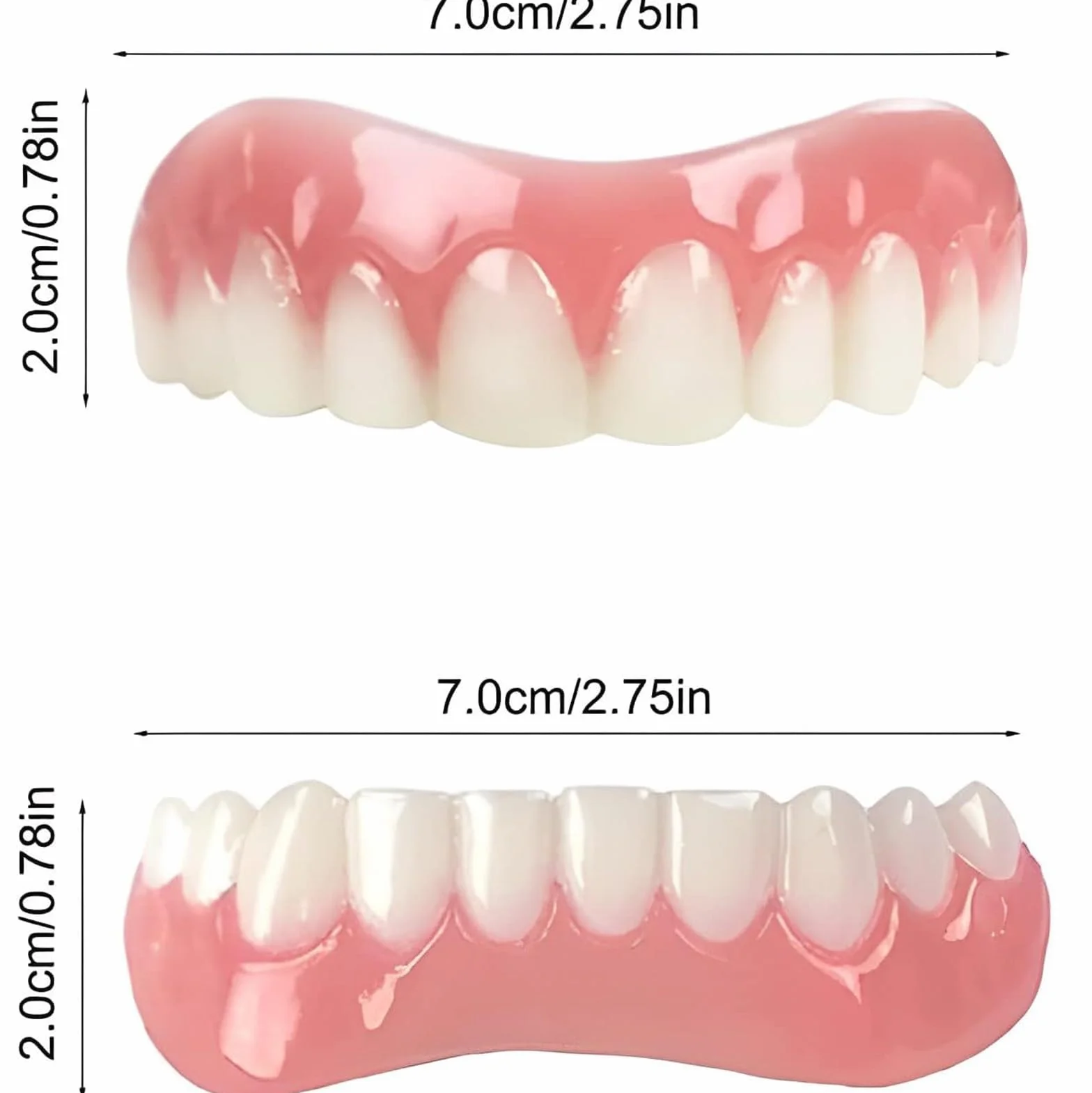 Snap on Perfect Smile Sztuczne Zęby 1 Para Zatrzaskowe Silikonowe Forniry Tymczasowe Wybielanie Proteza Górne Dolne