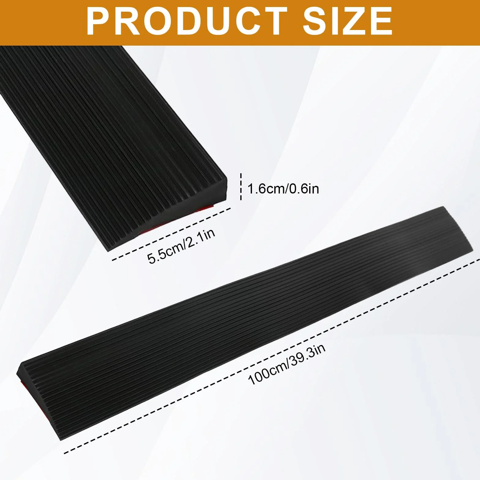 Rampa progowa gumowa 1,6x5,5x100 cm 800 kg dla wózków inwalidzkich