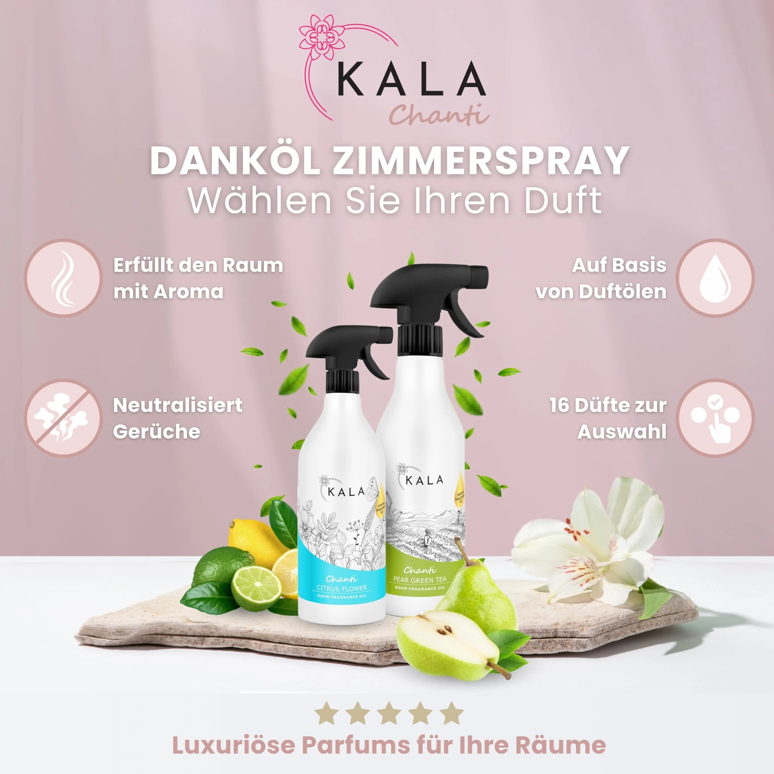 KALA Odświeżacz Powietrza Spray Chanti 100ml Neutralizujący Zapachy do 48h