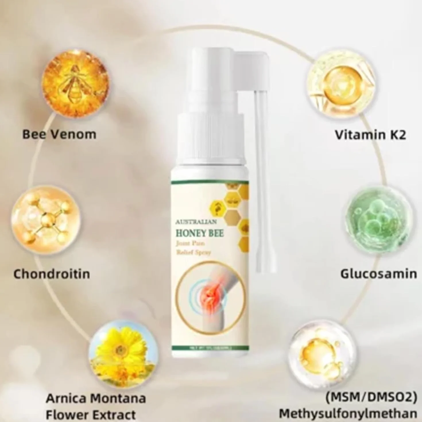 Cvreoz Spray leczniczy z jadem pszczelim i bólem kości, Nowozelandzki spray z jadem pszczelim na stawy i kości na szyję, kolano, ramię, talię, nogę (3pcs)