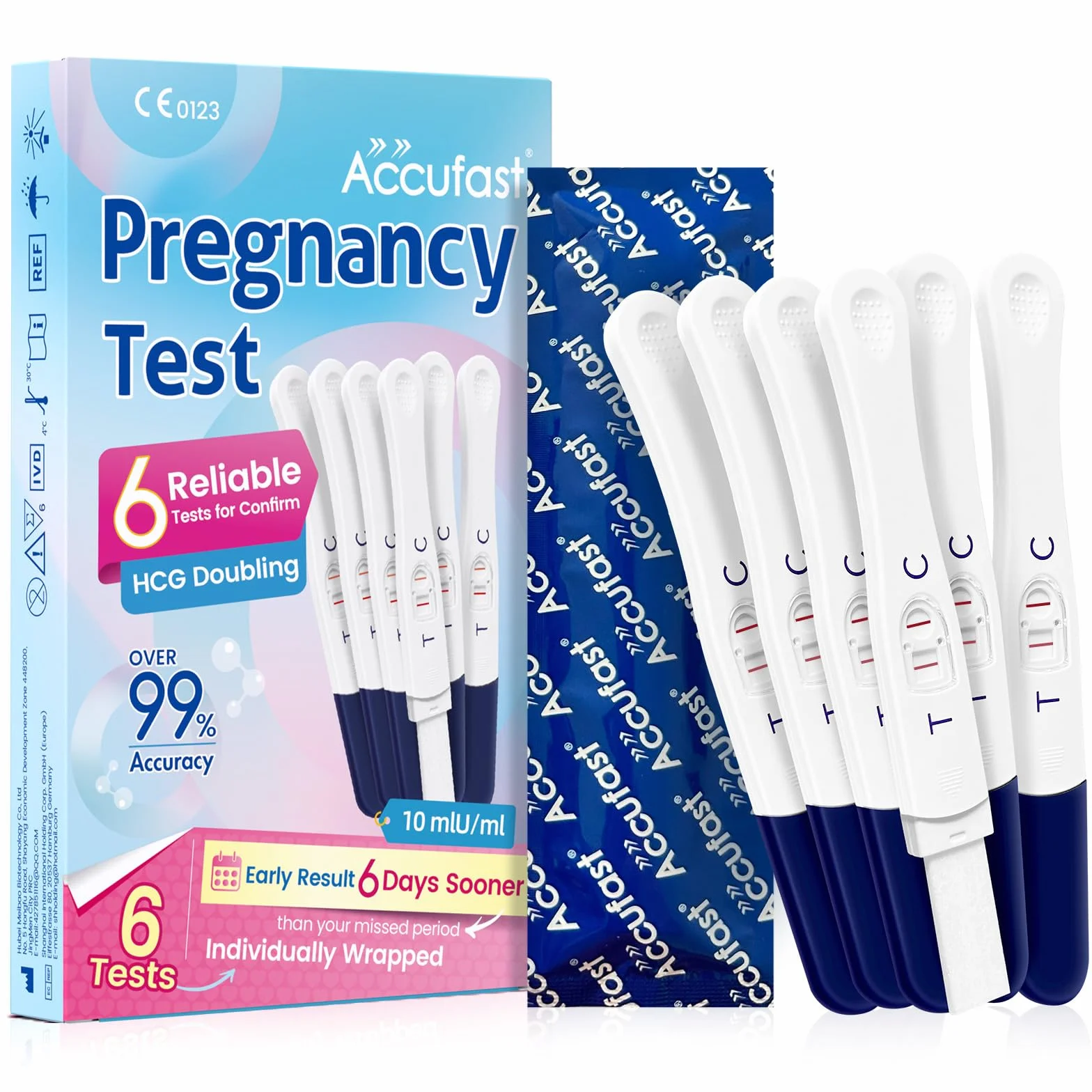 Test ciążowy wczesny HCG 10 mIU 6 sztuk