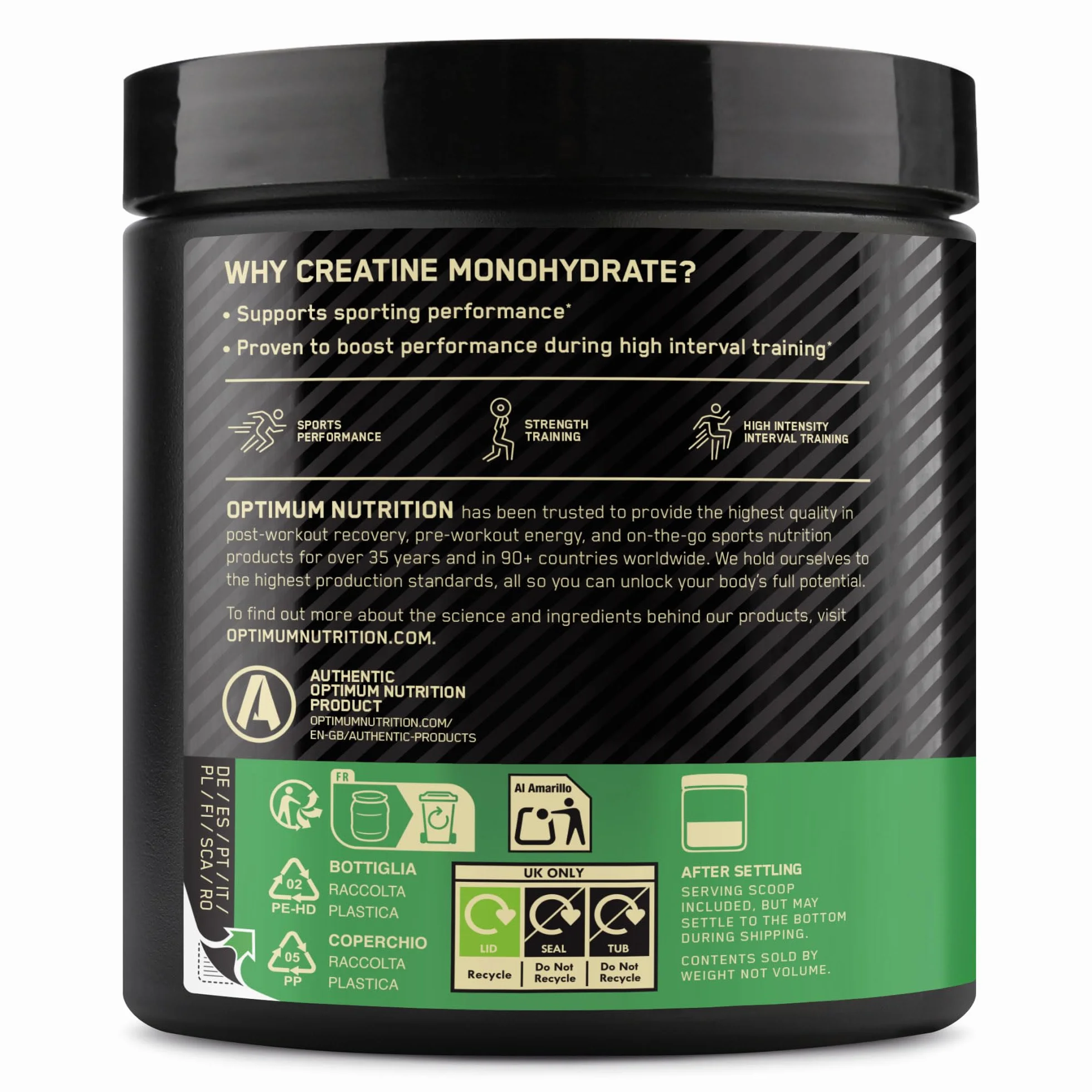 Optimum Nutrition Mikronizowana Kreatyna w Proszku, Poncz Owocowy, 247.5g, 55 Porcji