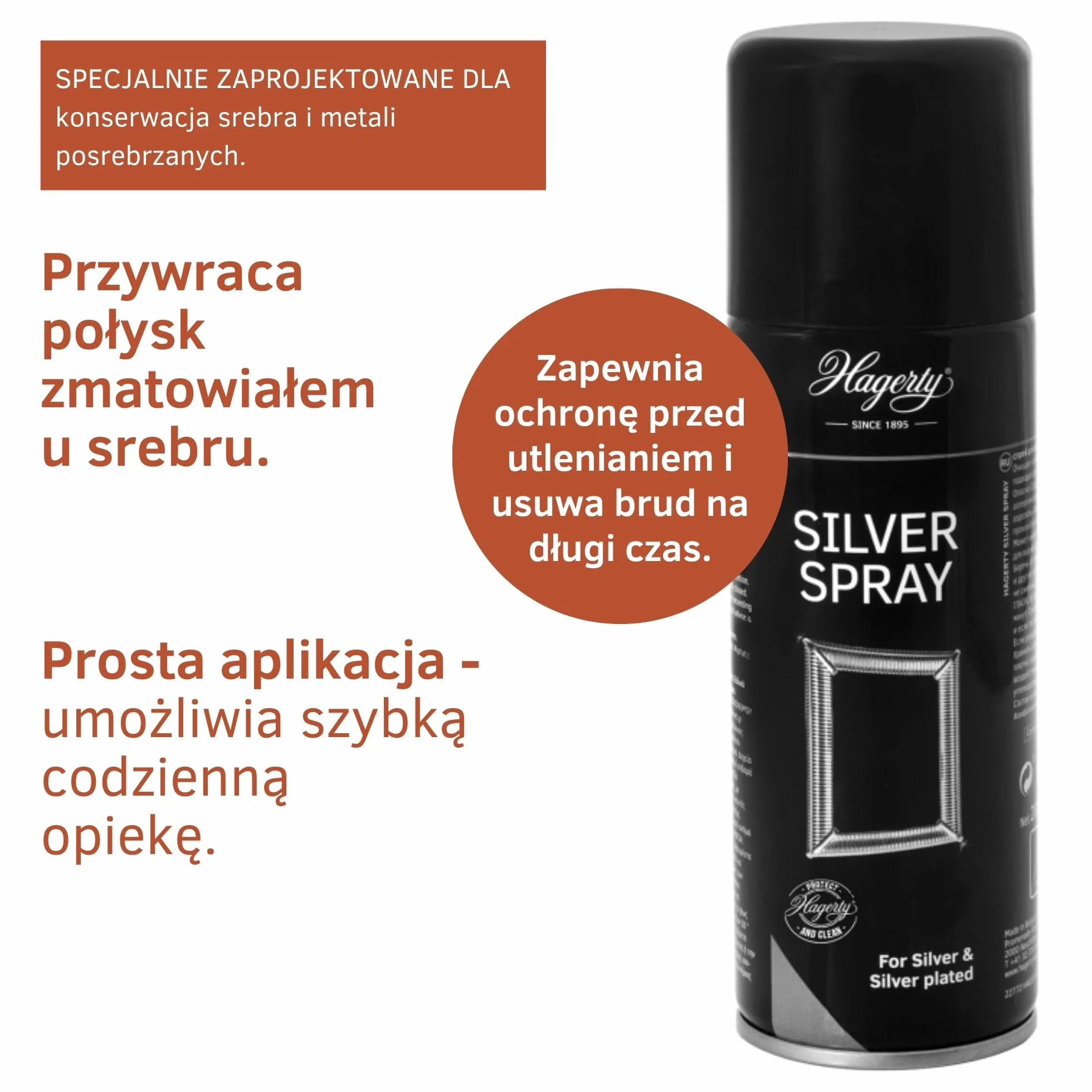 Hagerty Silver Spray Środek do czyszczenia srebra 200ml z ochroną przed nalotem