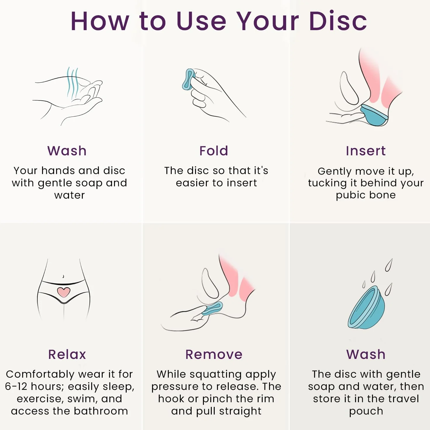 Ecoblossom Dysk menstruacyjny wielokrotnego użytku, zestaw 2 filiżanek menstruacyjnych, miękki dysk menstruacyjny dla kobiet, zaprojektowany z elastycznym, medycznym silikonowym kubkiem na okres (duży