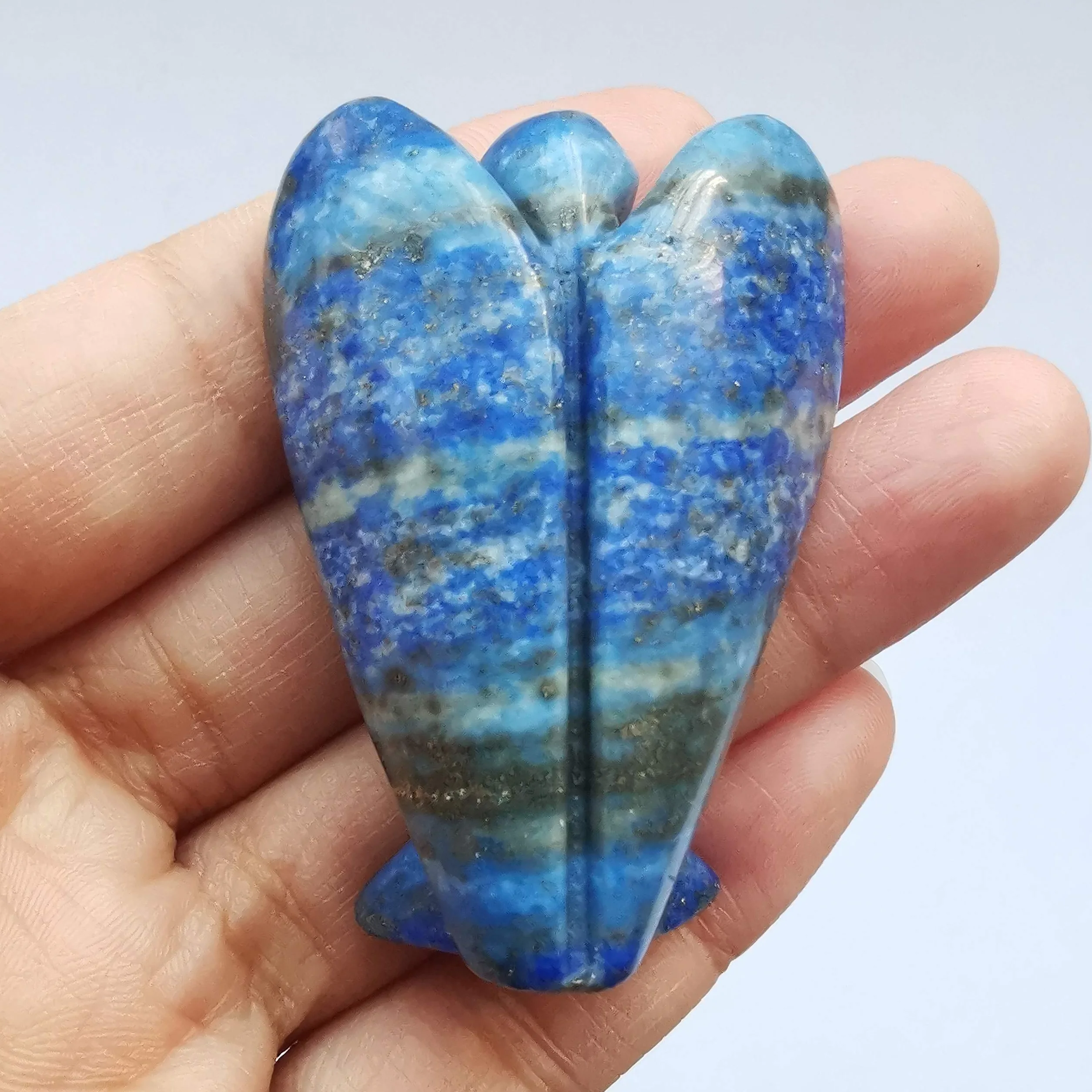 Naturalny lapis lazuli statuetka aniołka, ręcznie rzeźbiona kryształowa torba na figurki, dekoracja, 5 cm