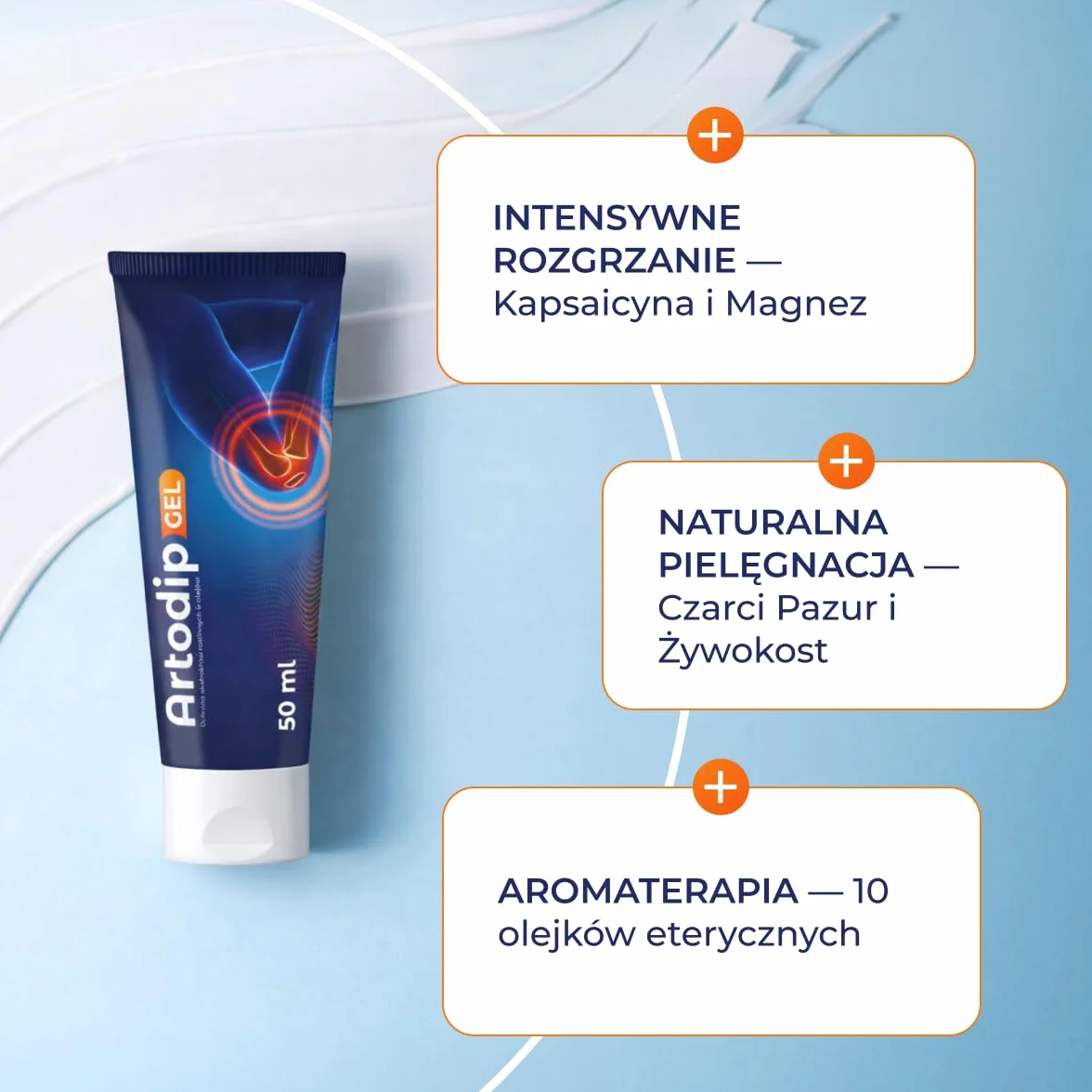 Premium – Czarci Pazur, Żywokost i Arnika – Intensywny Żel Rozgrzewający z Kapsaicyną do Pielęgnacji Stawów i Mięśni – 50ml