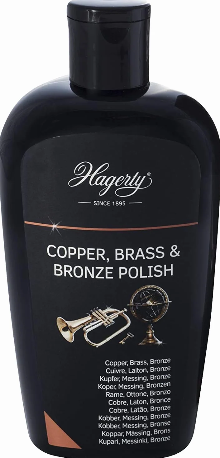 Hagerty Miedź mosiądz i brąz polerowanie 250 ml I wydajny brąz mosiądz miedź politura dla odnowionego połysku I Polerowanie krem do wazonów miedź zastawa stołowa artykuły dekoracyjne instrumenty