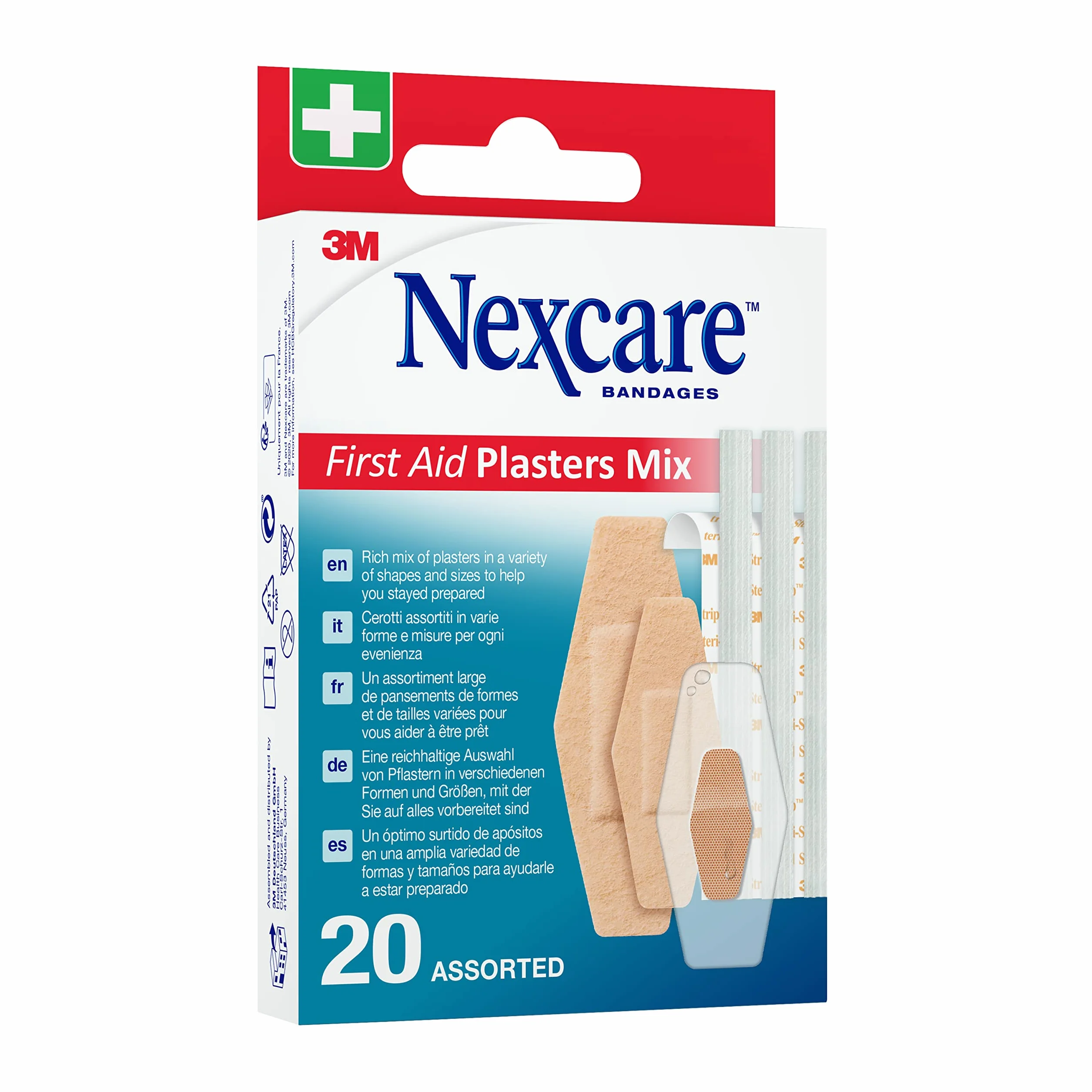 Nexcare Mieszanka plastrów pierwszej pomocy, różne, 20 sztuk w opakowaniu