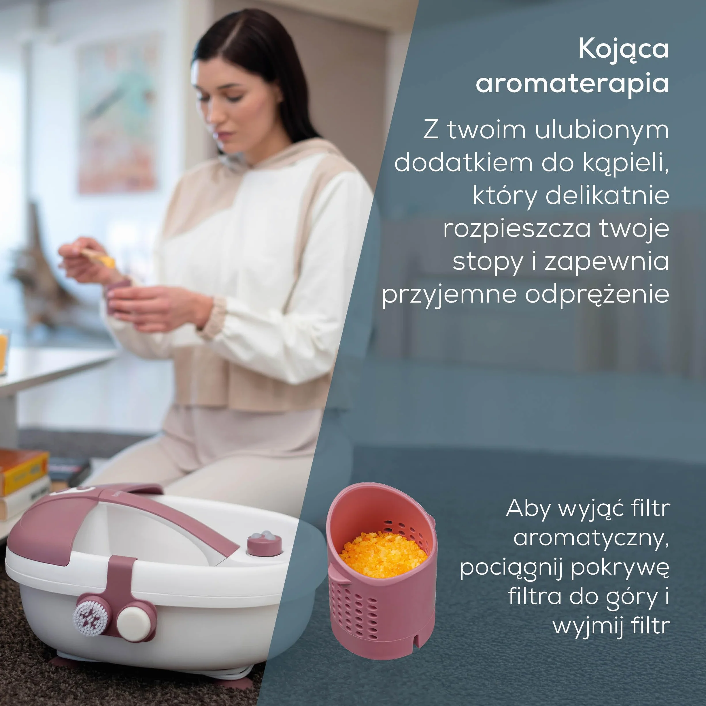 Beurer FB 35 kąpiel perełkowa do stóp z masażem wibracyjnym i bąbelkowym, 3 wymienne nasadki do pedicure, podgrzewanie wody, światło podczerwone, aromaterapia, do rozmiaru buta 44