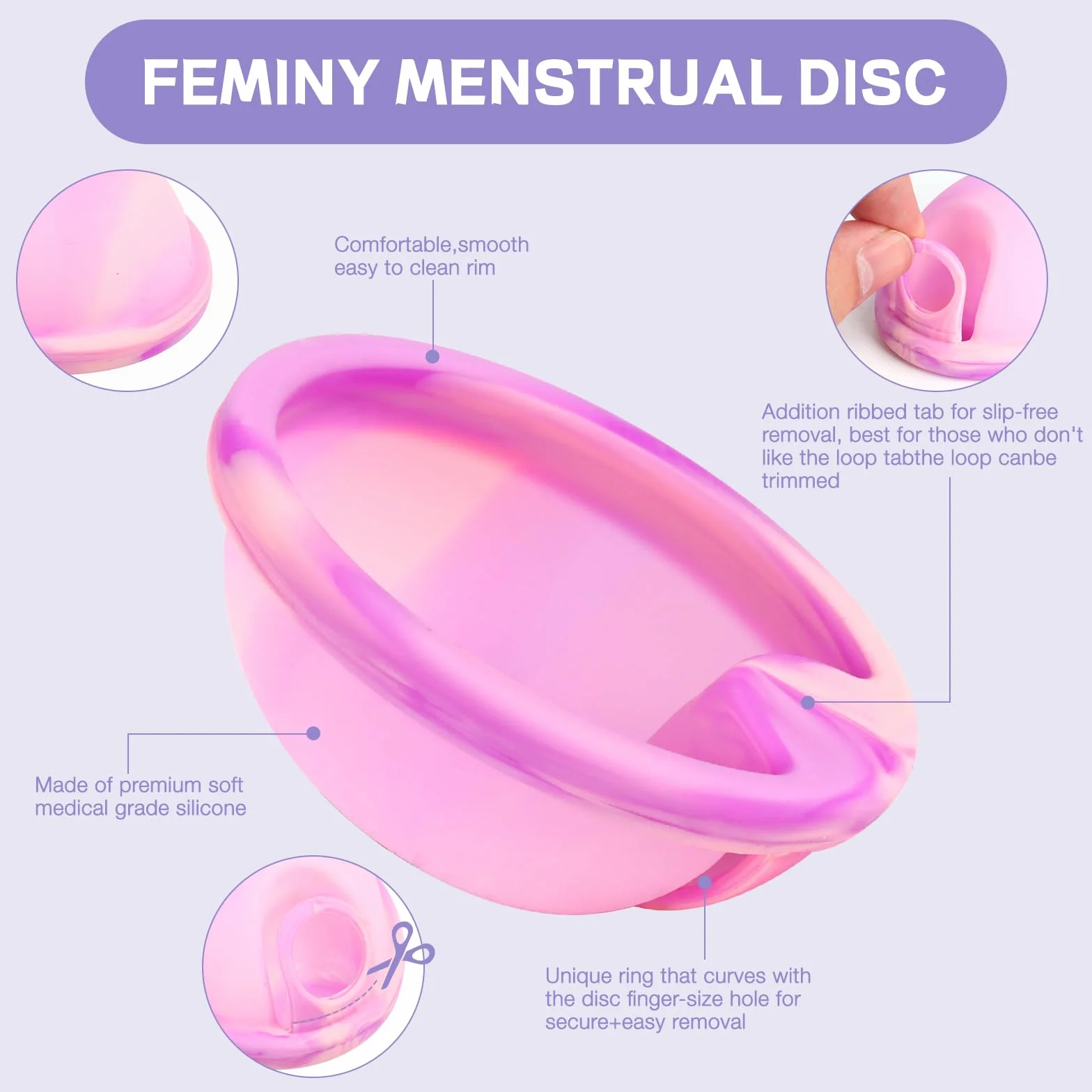 Zestaw krążków menstruacyjnych, krążek miesiączkowy, dysk menstrualny z 2 krążkami okresowymi w rozmiarze S+L i kieszeniami do przechowywania, z silikonu medycznego, do uprawiania sportu