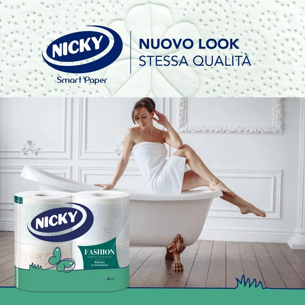Nicky Fashion, papier toaletowy, 4-warstwowy, 4 rolki