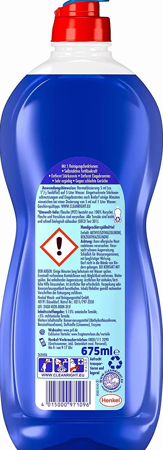 Pril 5 Plus Original płyn do mycia naczyń 7 x 675 ml