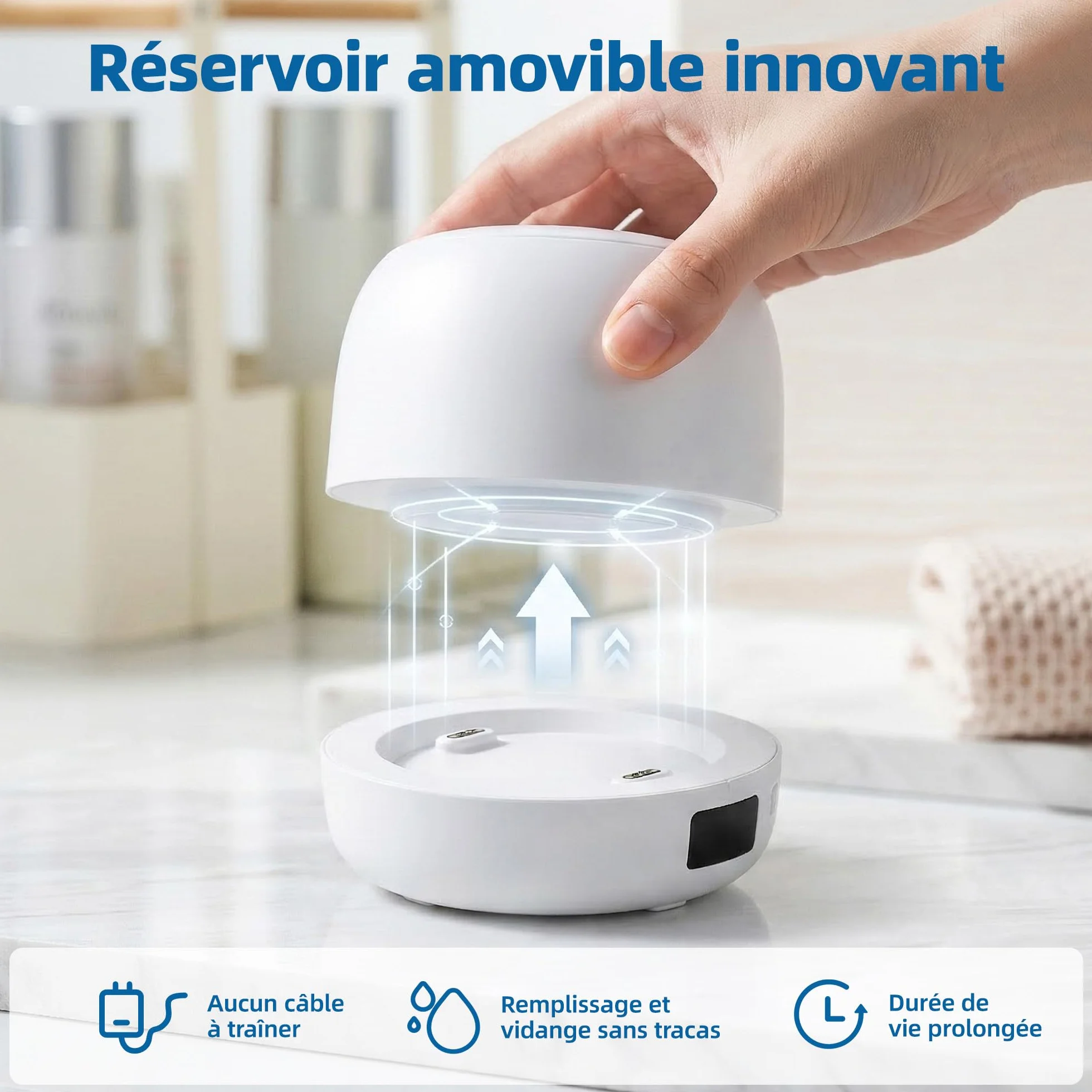 Carehabi Ultradźwiękowe urządzenie do czyszczenia szyn dentystycznych 45 kHz Dental Pod ze światłem UV 200 ml