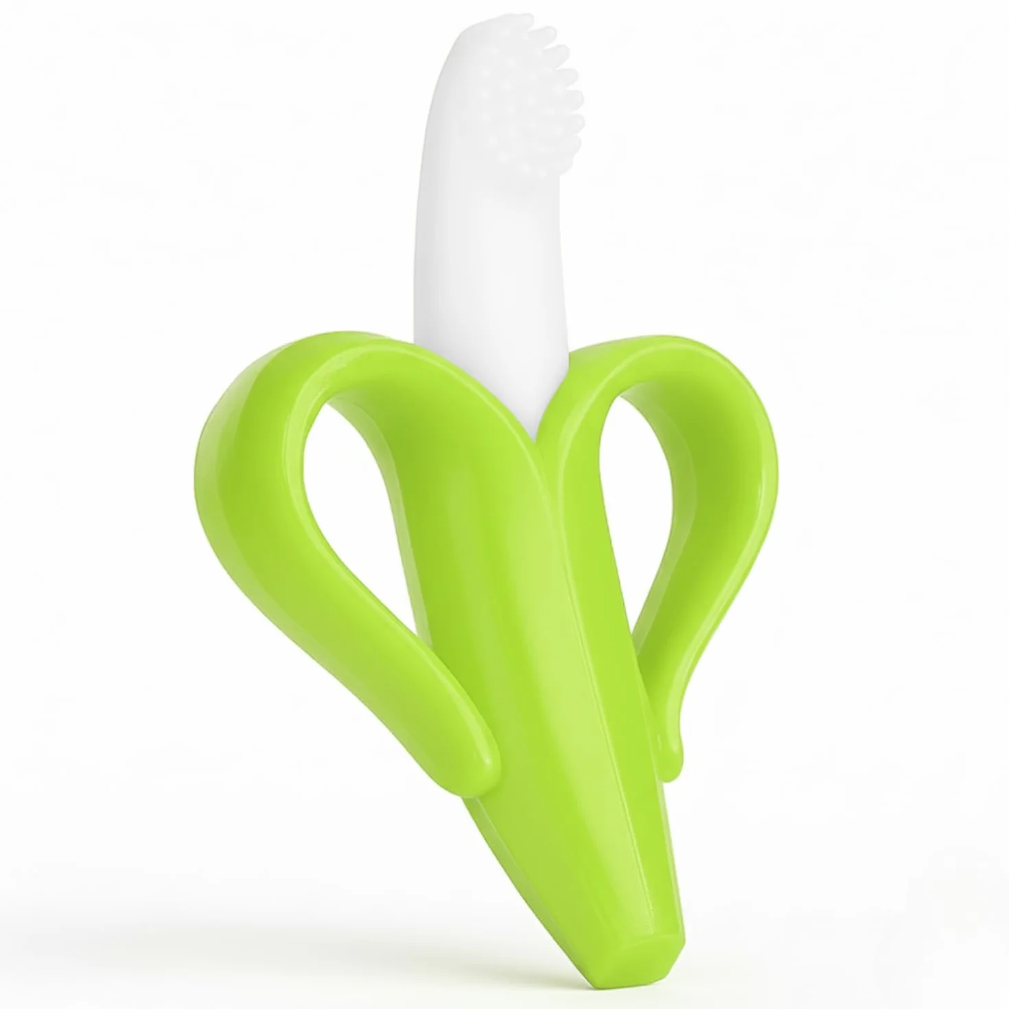 Bananowa szczoteczka do zębów i gryzak dla niemowląt – nadaje się do pomocy w stomatologii i pielęgnacji zębów – zabawka dla niemowląt 2 w 1 (zielona)