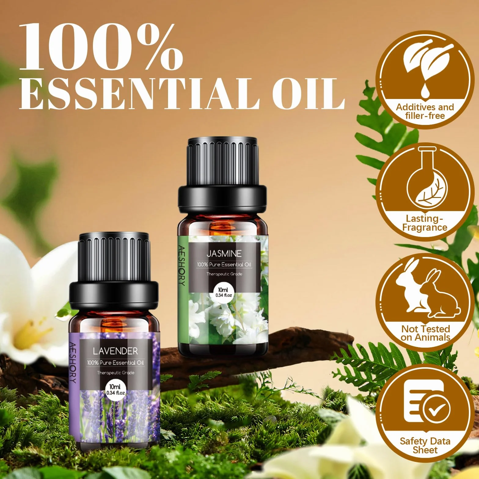 Aeshory Olejki Eteryczne Do Dyfuzorów 20 x 10 ml, 100% Naturalny Zestaw Olejków Zapachowych Do Aromaterapii Zestaw Upominkowy Z Olejkami Aromatycznymi Do Mydeł, Świec, Nawilżaczy, Spa, Masażu