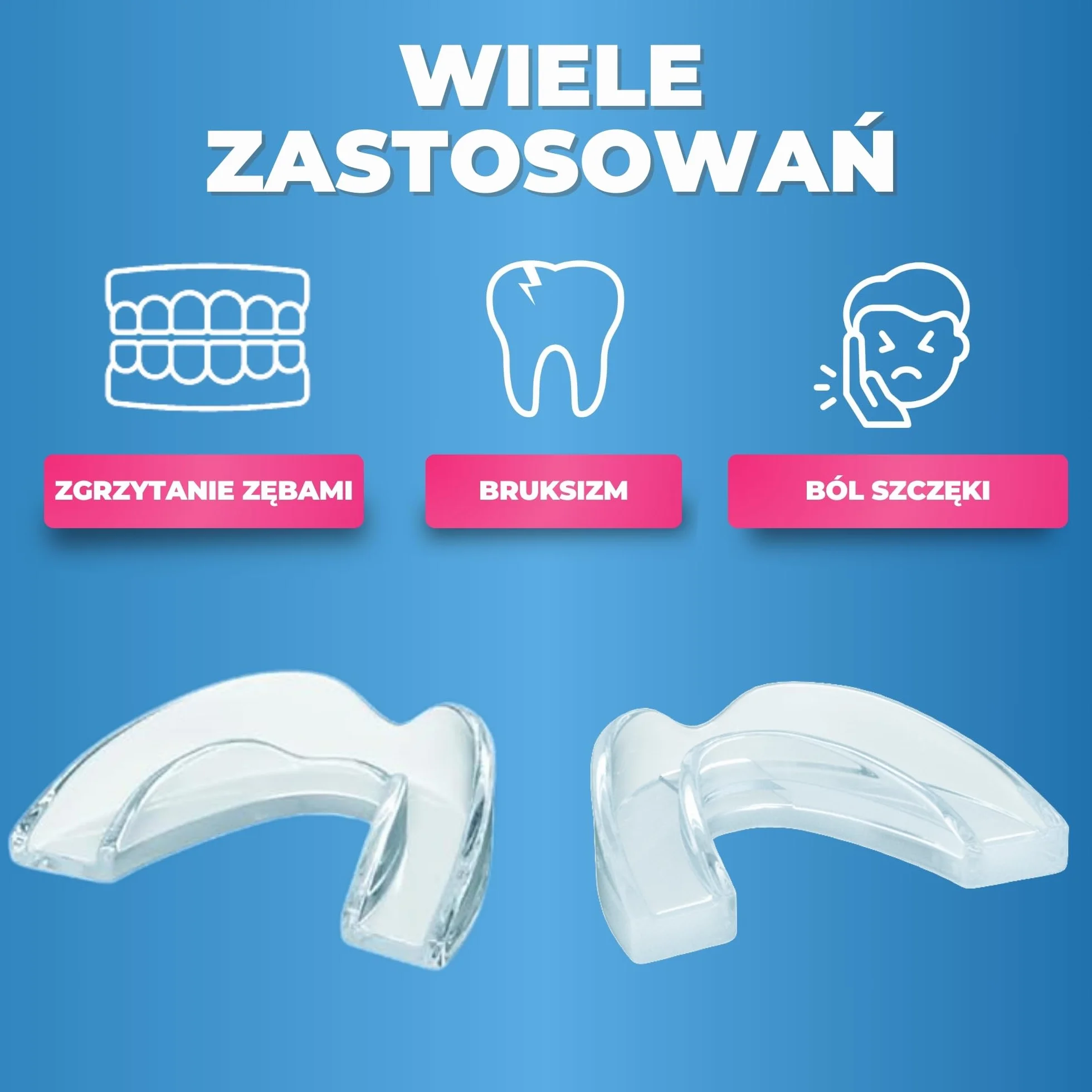 HONEYBULL Maski do szlifowania na bruksizm, taca wybielająca, osłona, mieszanka, 6 sztuk