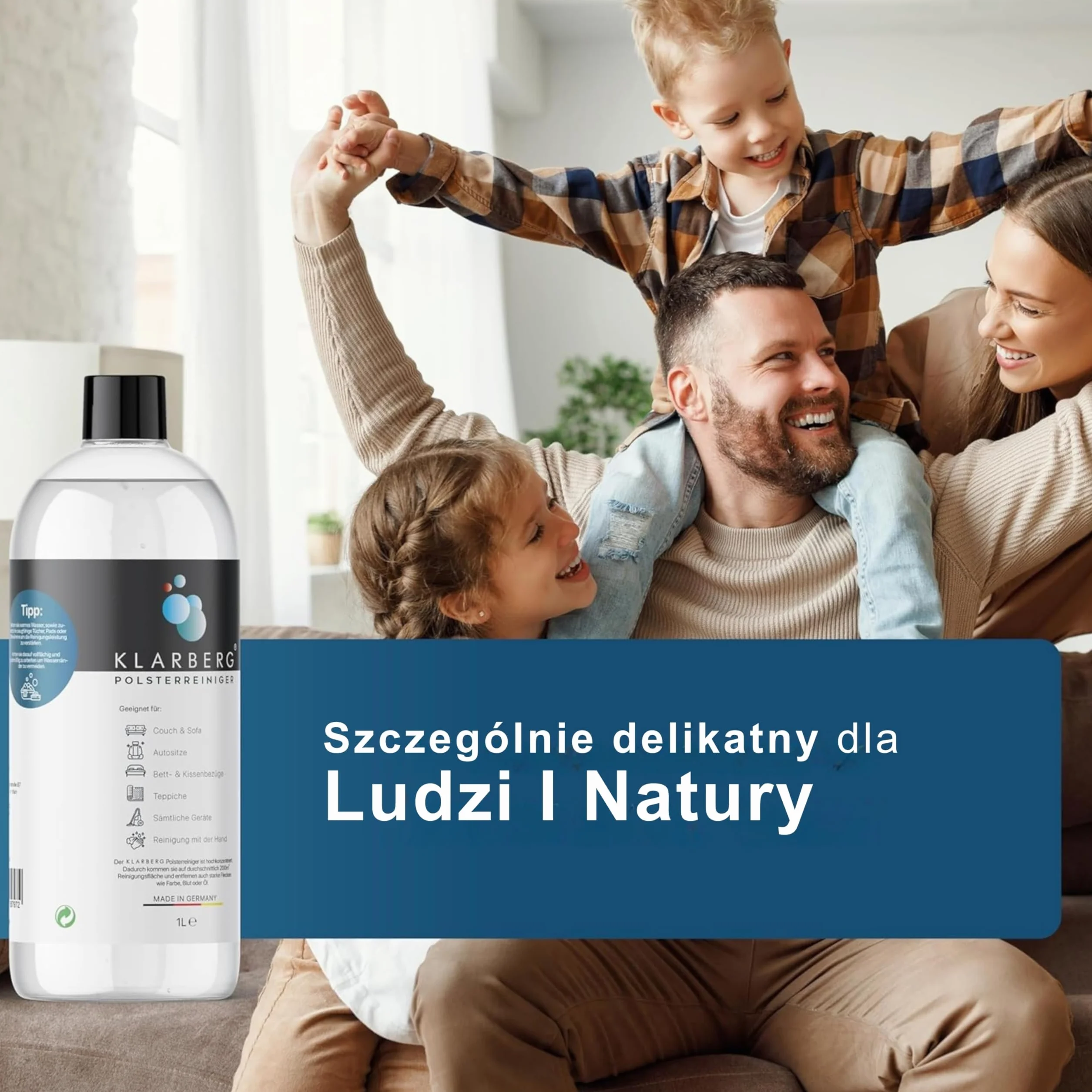 KLARBERG® 1 l koncentrat do czyszczenia tapicerki, sof, dywanów, foteli samochodowych