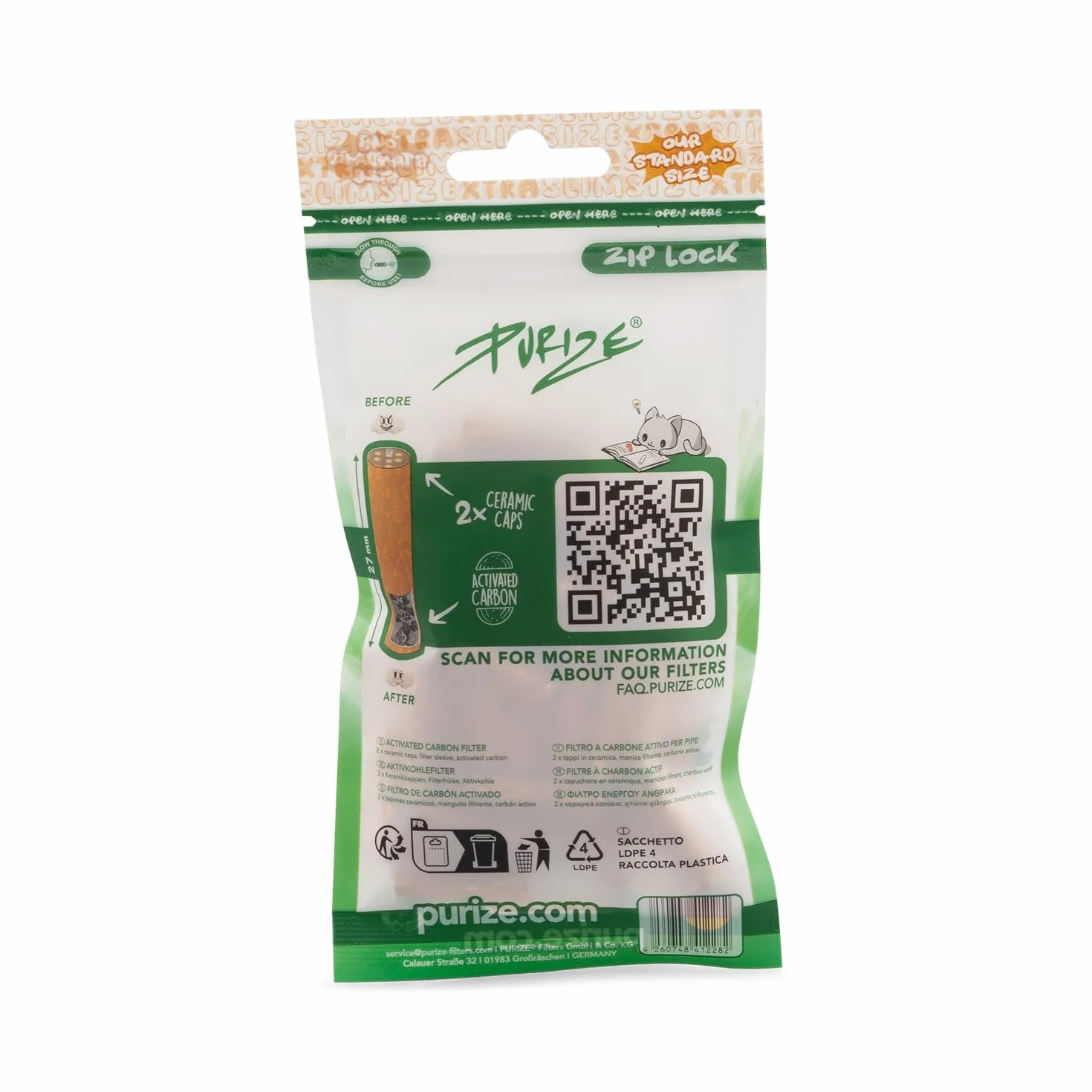 PURIZE® XTRA Slim Size zestaw filtrów z węglem aktywnym