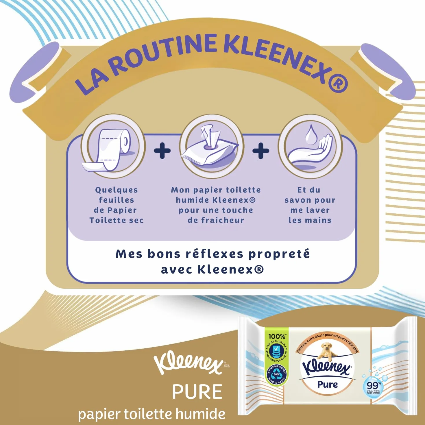 KLEENEX Mokry papier toaletowy 12 opakowań po 38 arkuszy podwójna grubość bez plastiku