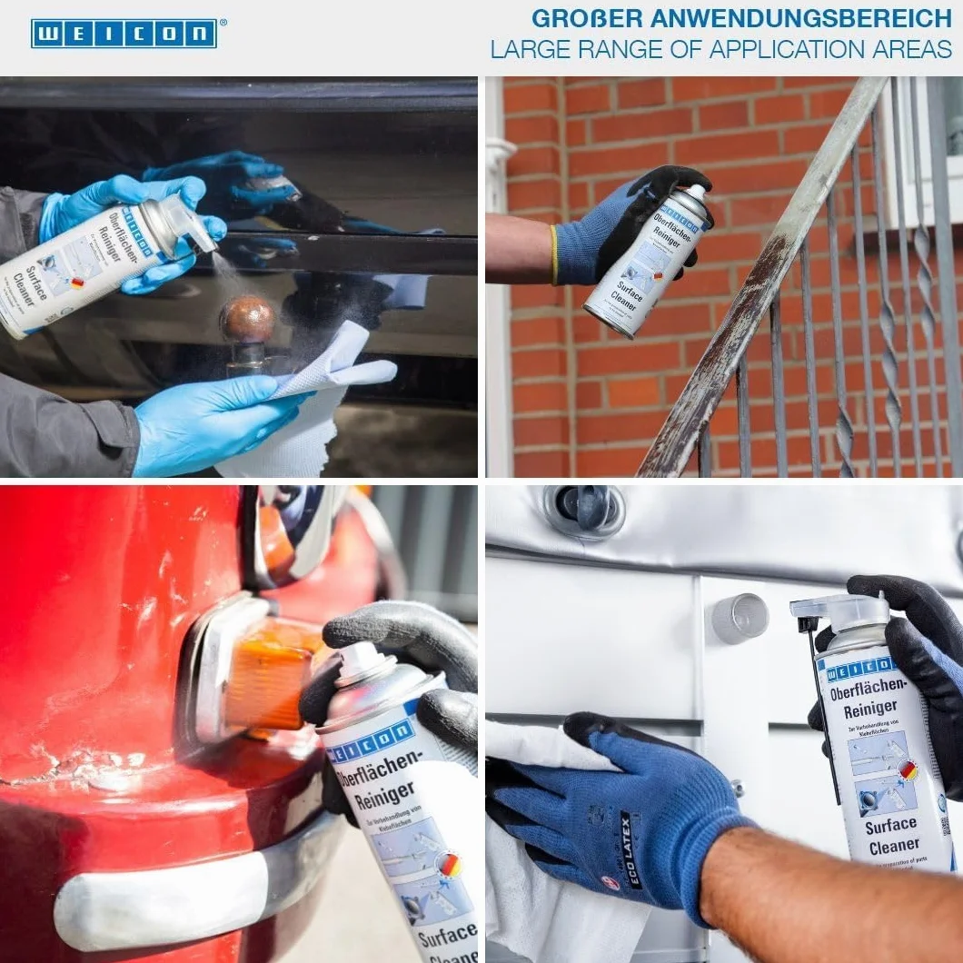 WEICON Środek do czyszczenia powierzchni 400 ml, bezbarwny odtłuszczacz rozpuszczalnikowy do przygotowania powierzchni klejonych i czyszczenia metalu
