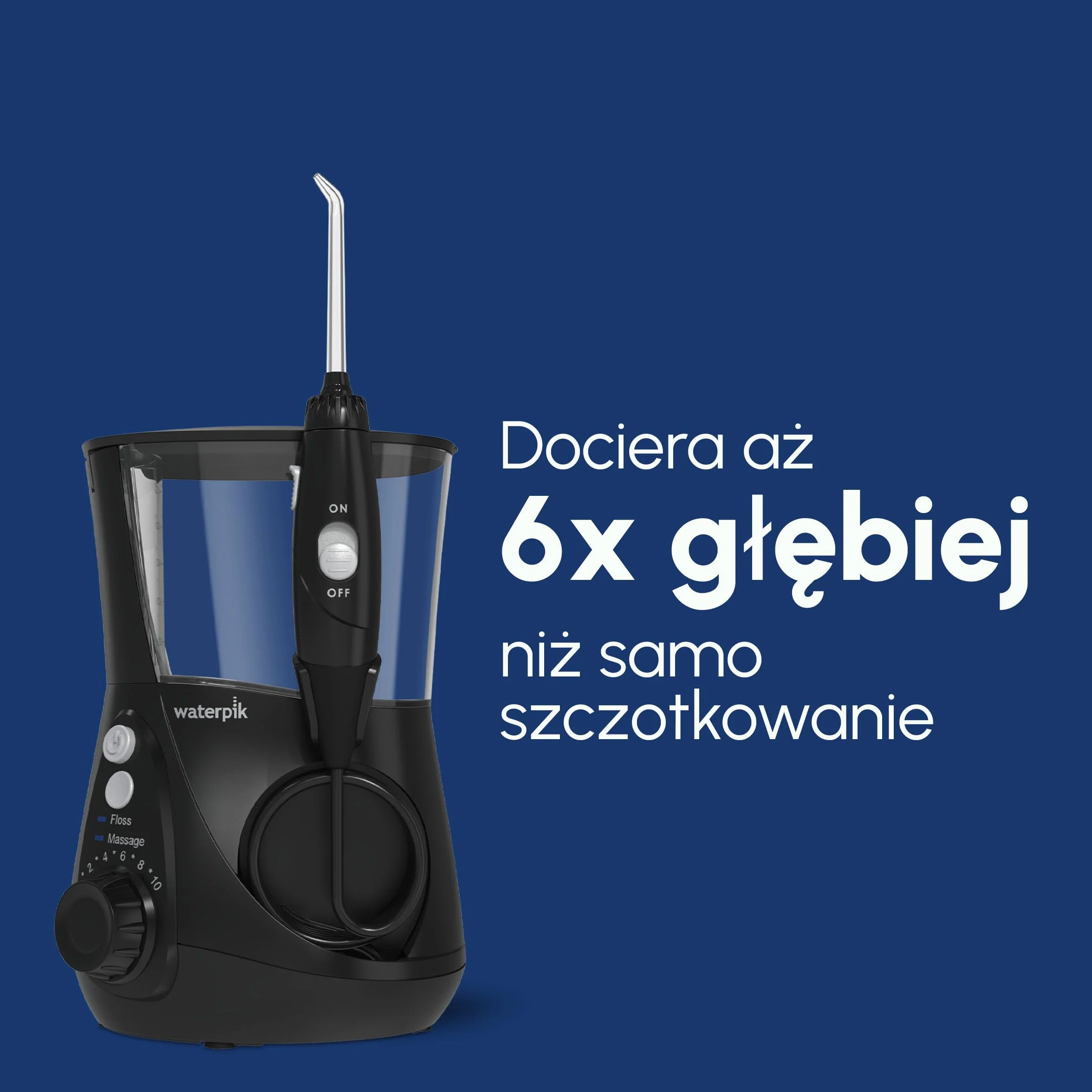 Waterpik Irygator Ultra Professional WP-660EU, 6 Końcówek, 10 Trybów, 650 ml, Biały