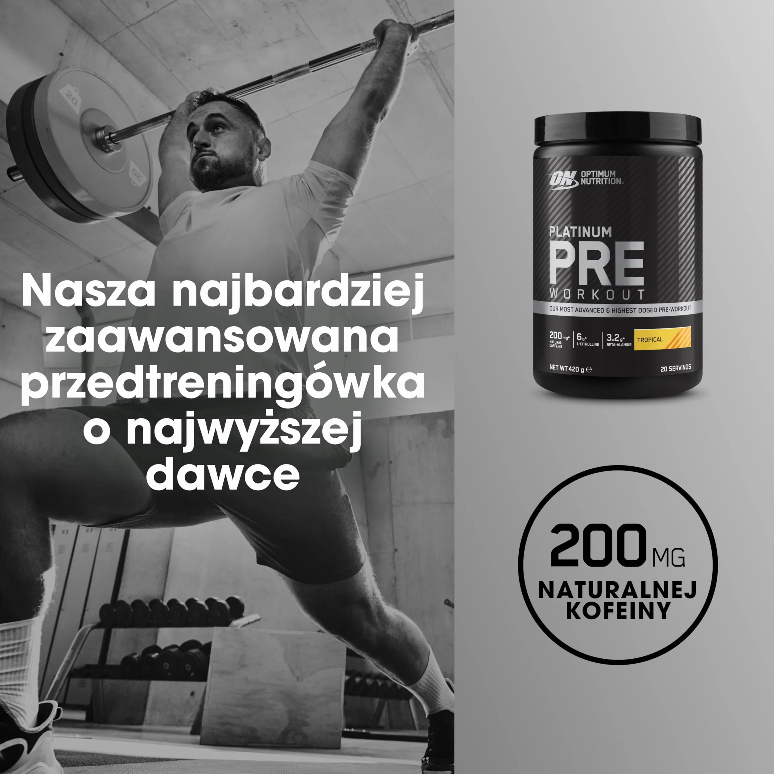 Optimum Nutrition Gold Standard przedtreningowa odżywka energetyczna Tropical 420 g 20 porcji